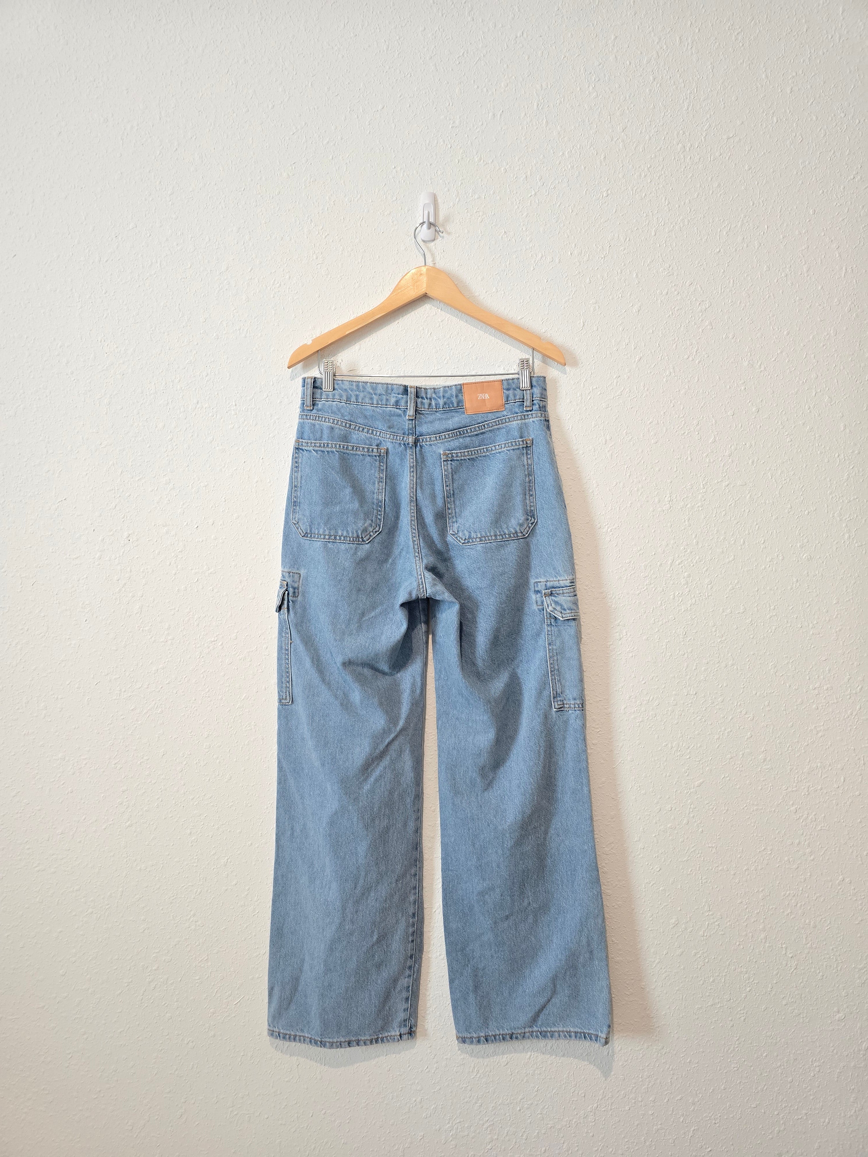 Zara Wide Leg Cargo Jeans (6)