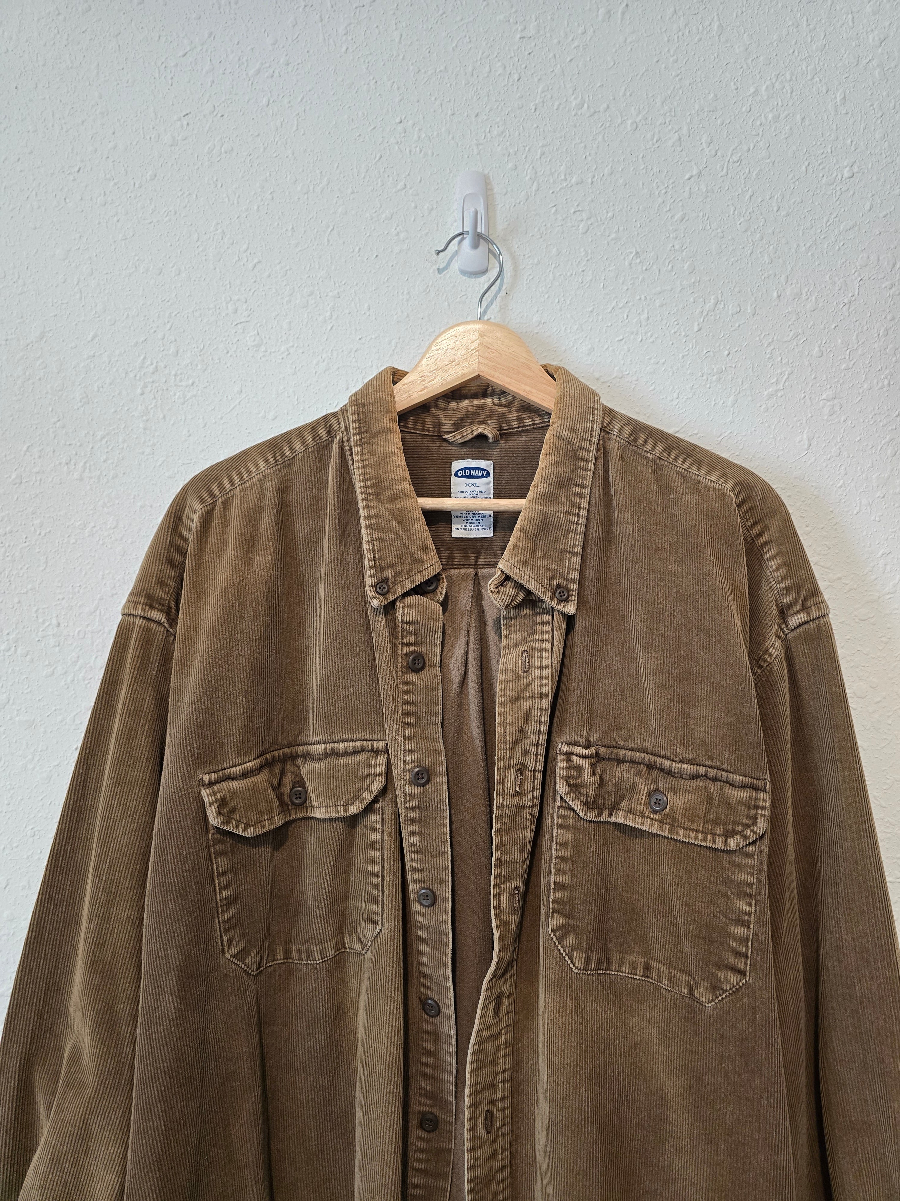 Vintage Brown Cord Button Up (XXL)