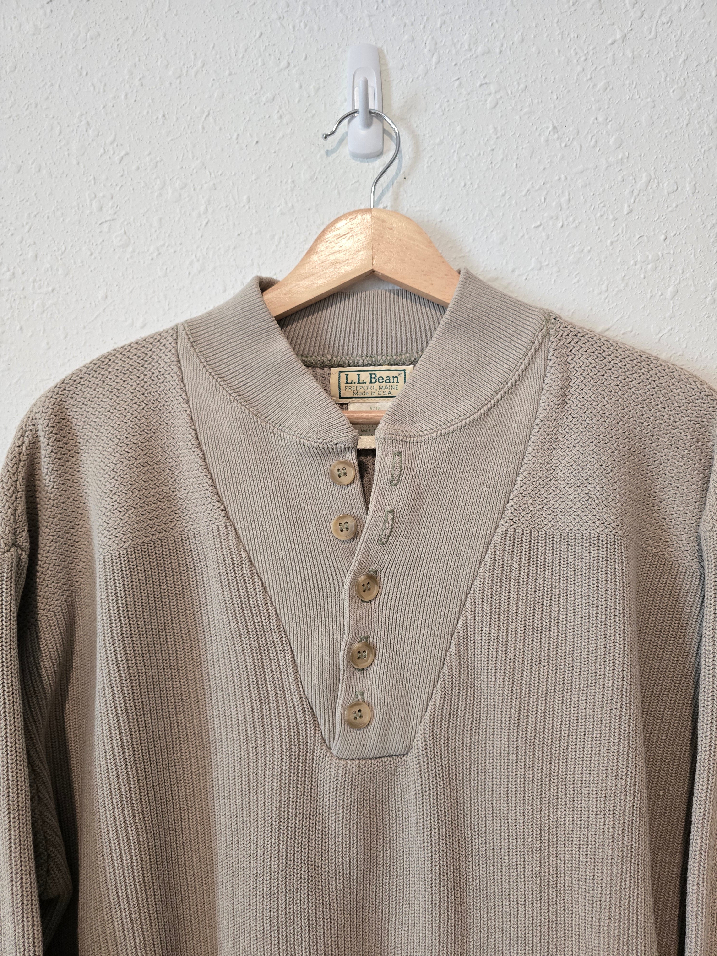 Vintage LL Bean Knit Henley (L)