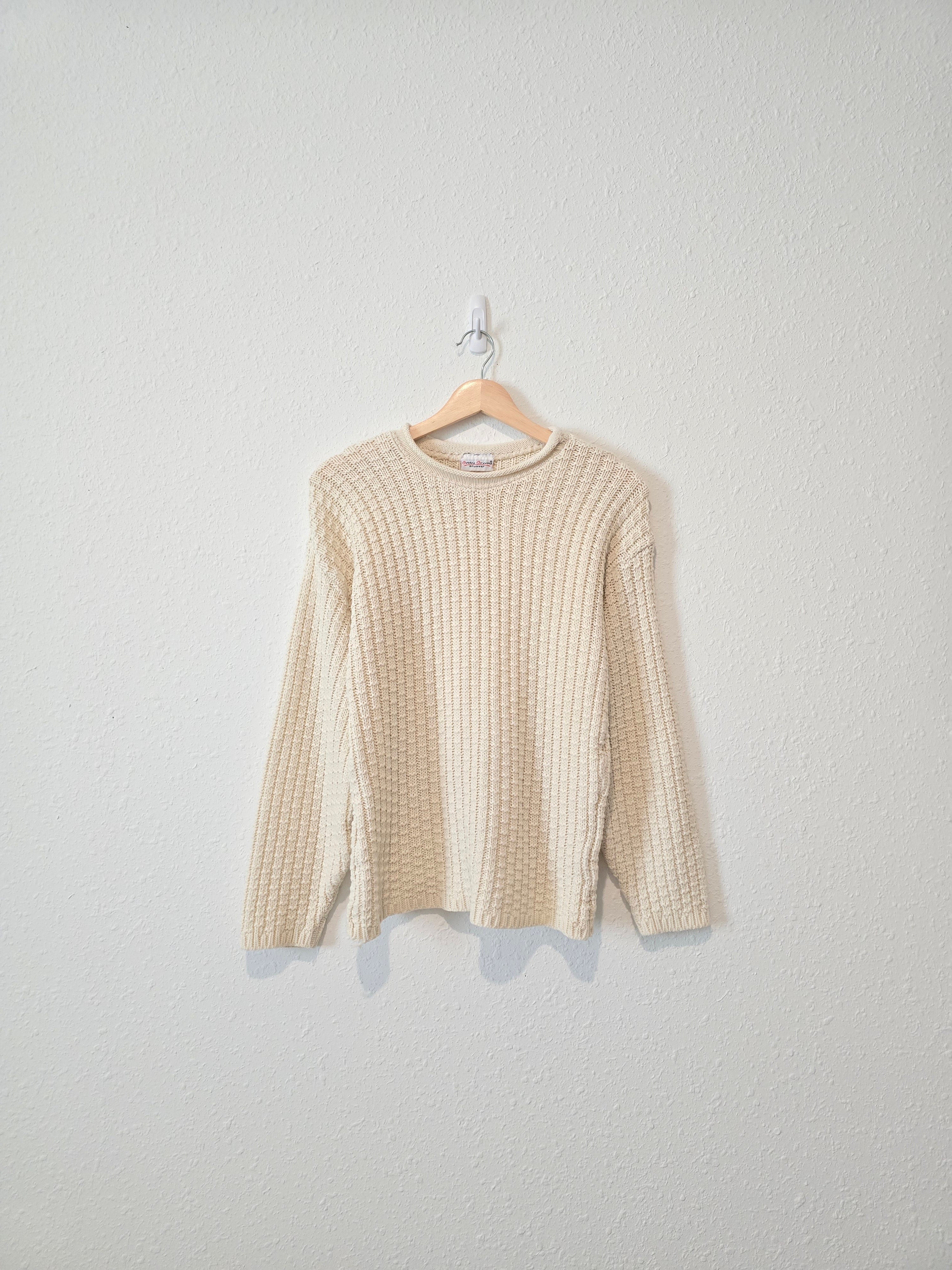 Vintage Cream Textured Sweater (XS/S)