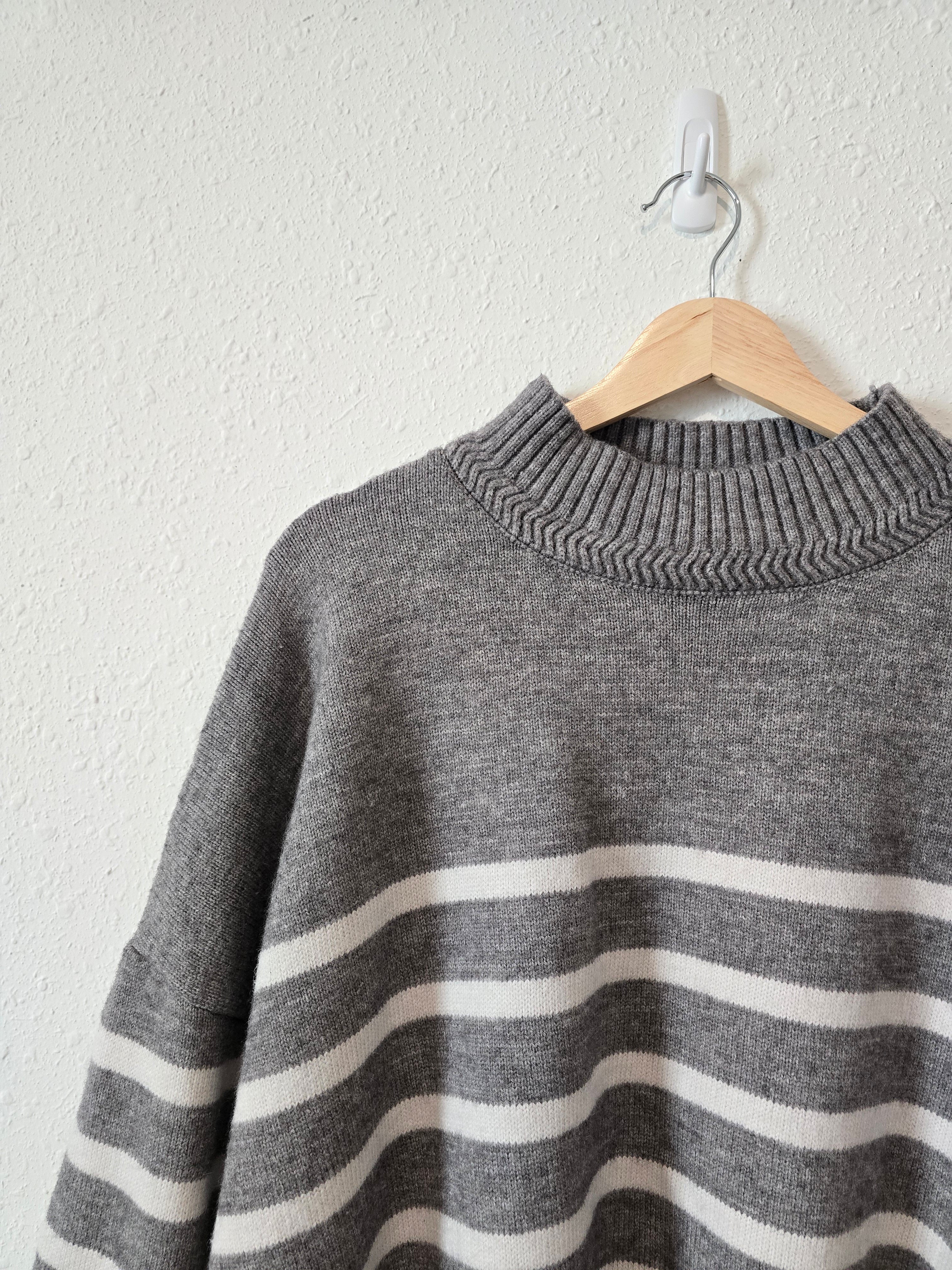 Striped Mock Neck Sweater (3X)