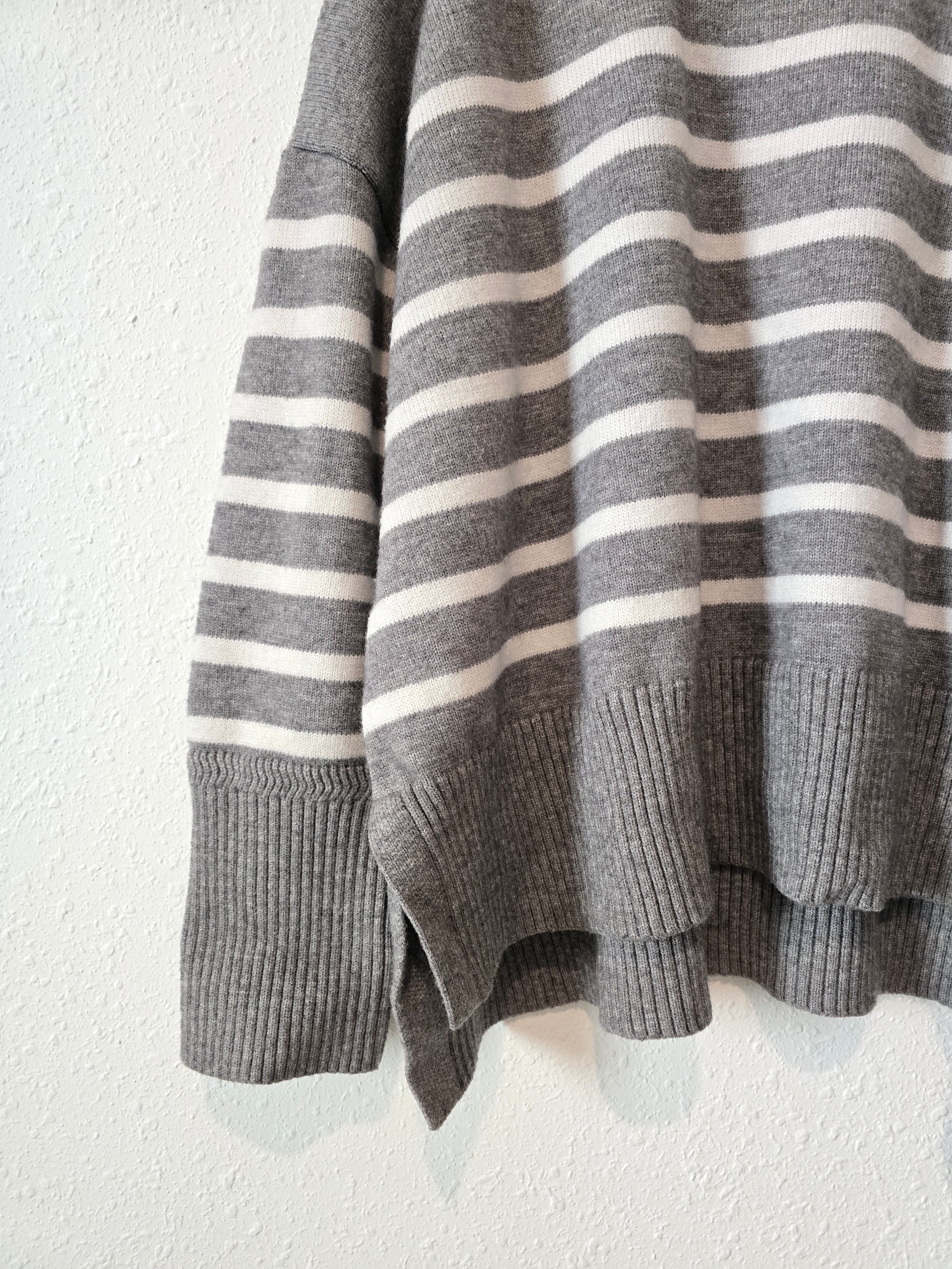 Striped Mock Neck Sweater (3X)