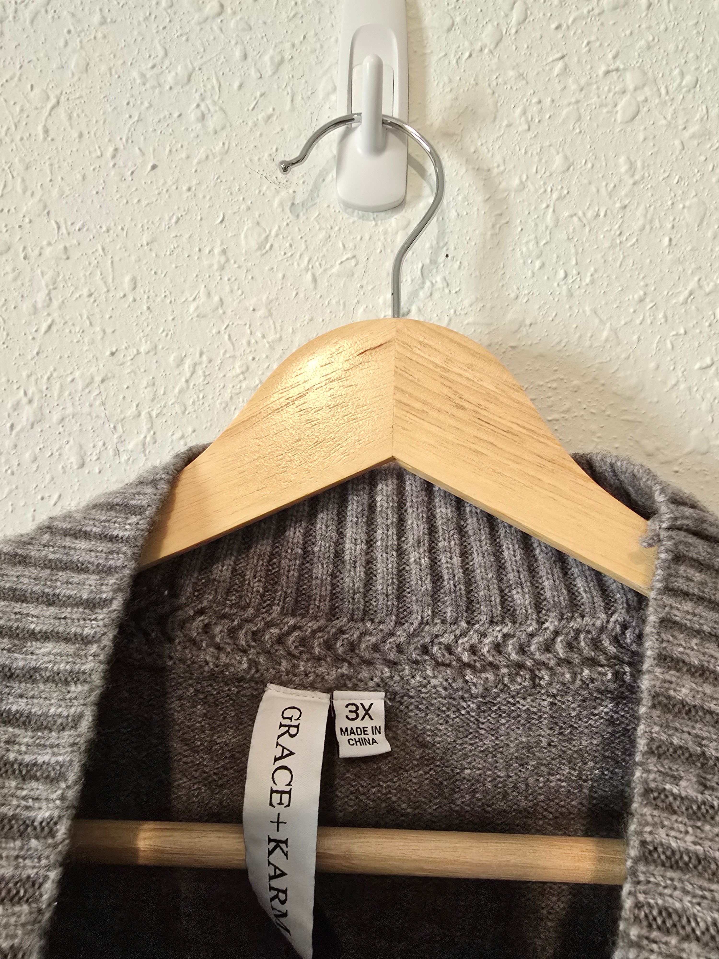 Striped Mock Neck Sweater (3X)