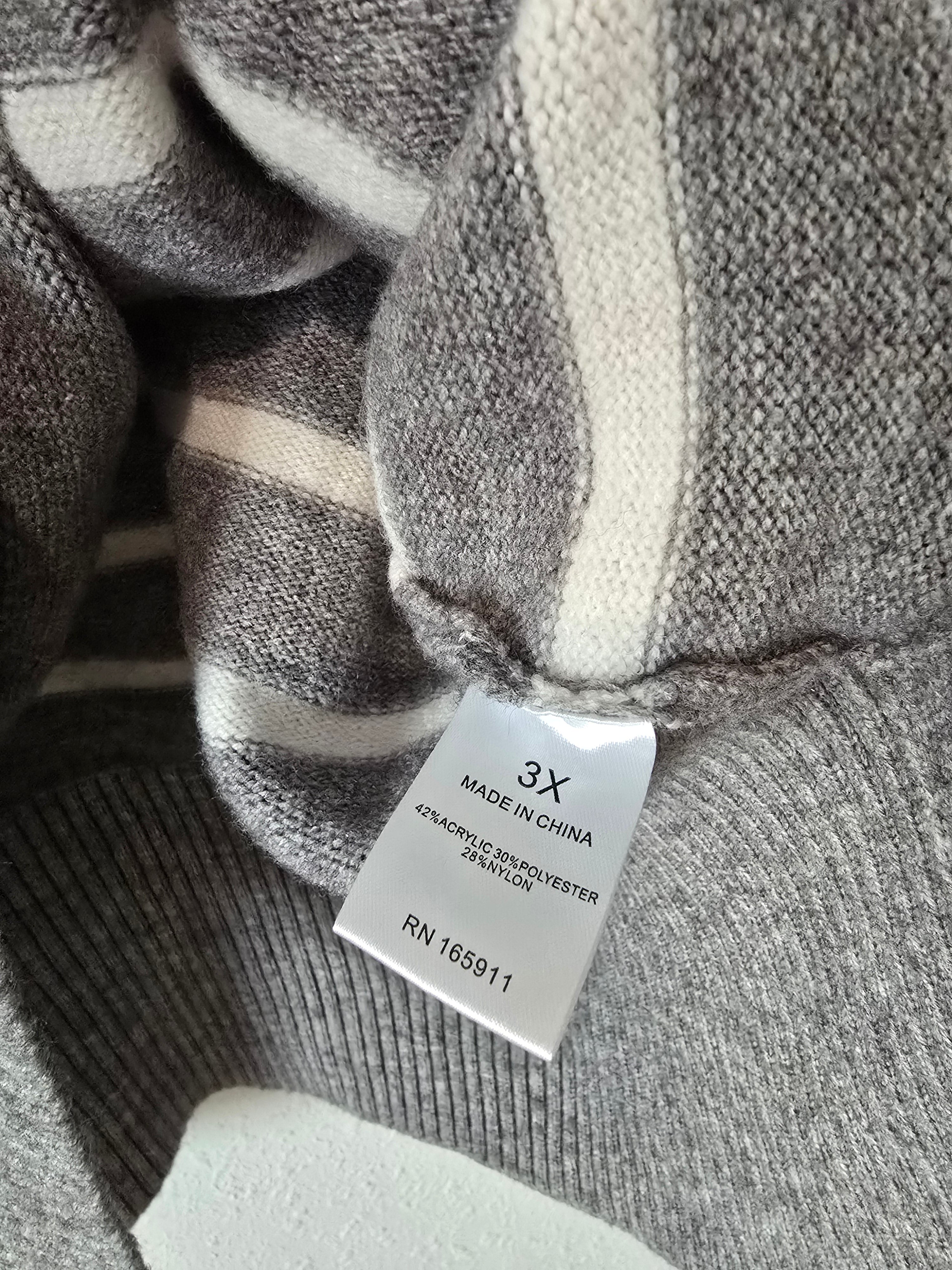 Striped Mock Neck Sweater (3X)