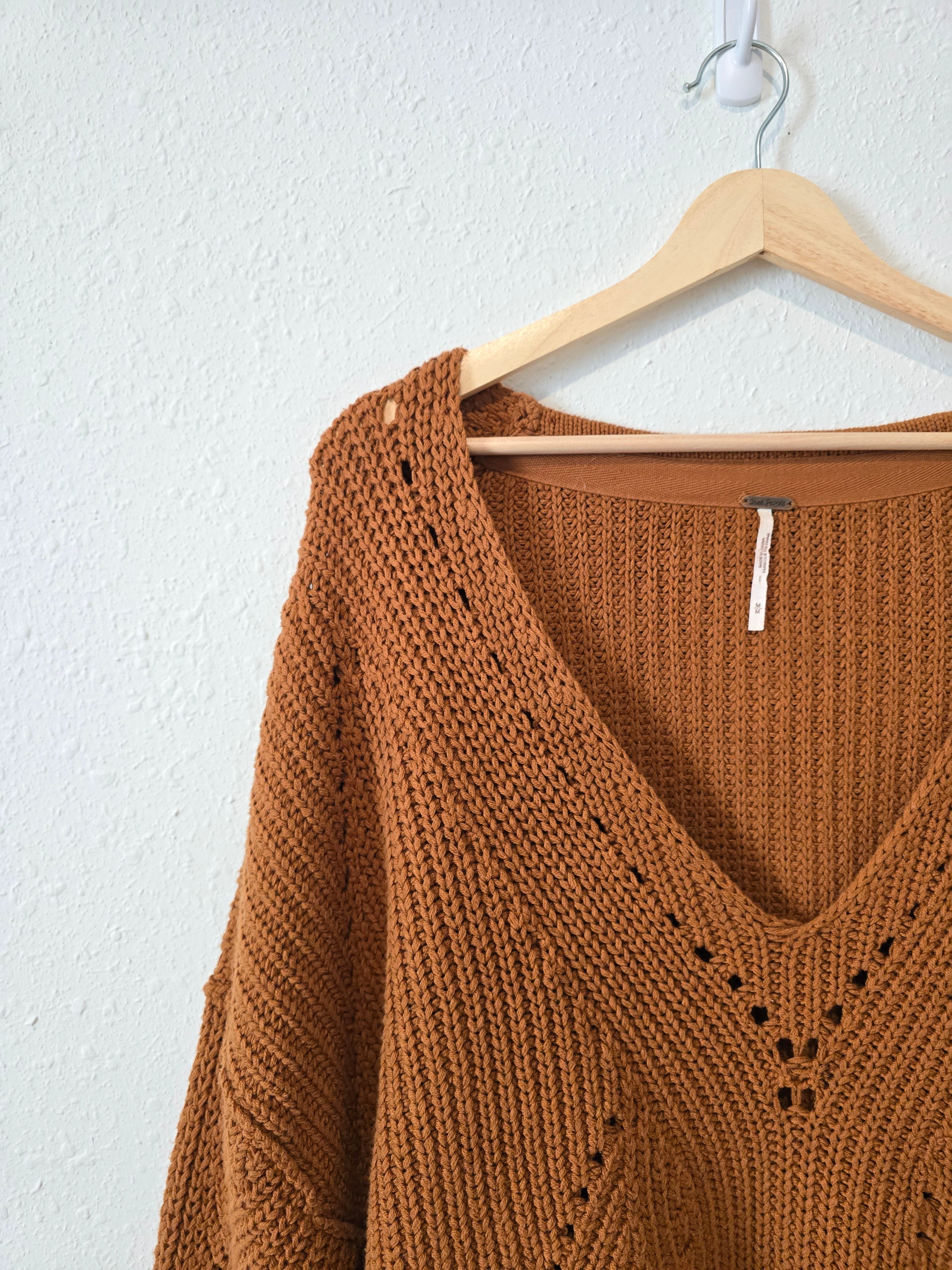 Free People Terracotta Chunky Sweater (M)