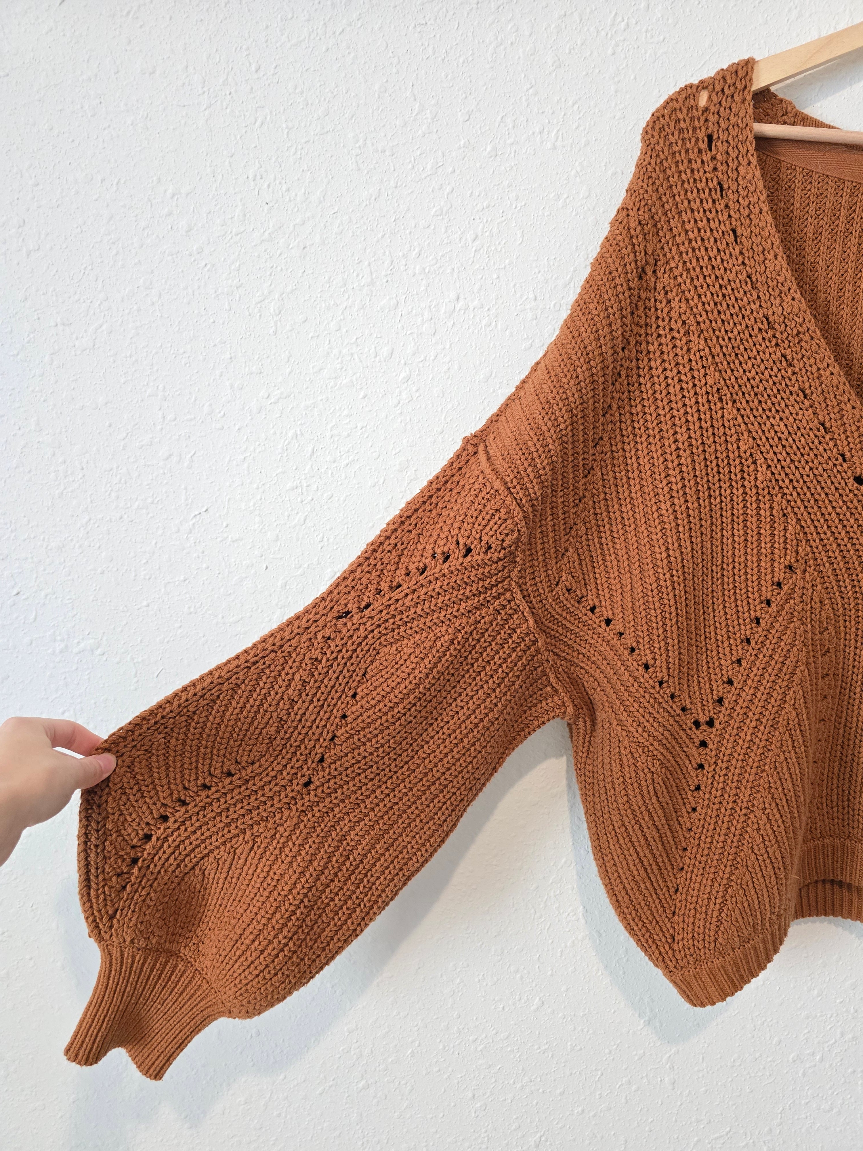 Free People Terracotta Chunky Sweater (M)