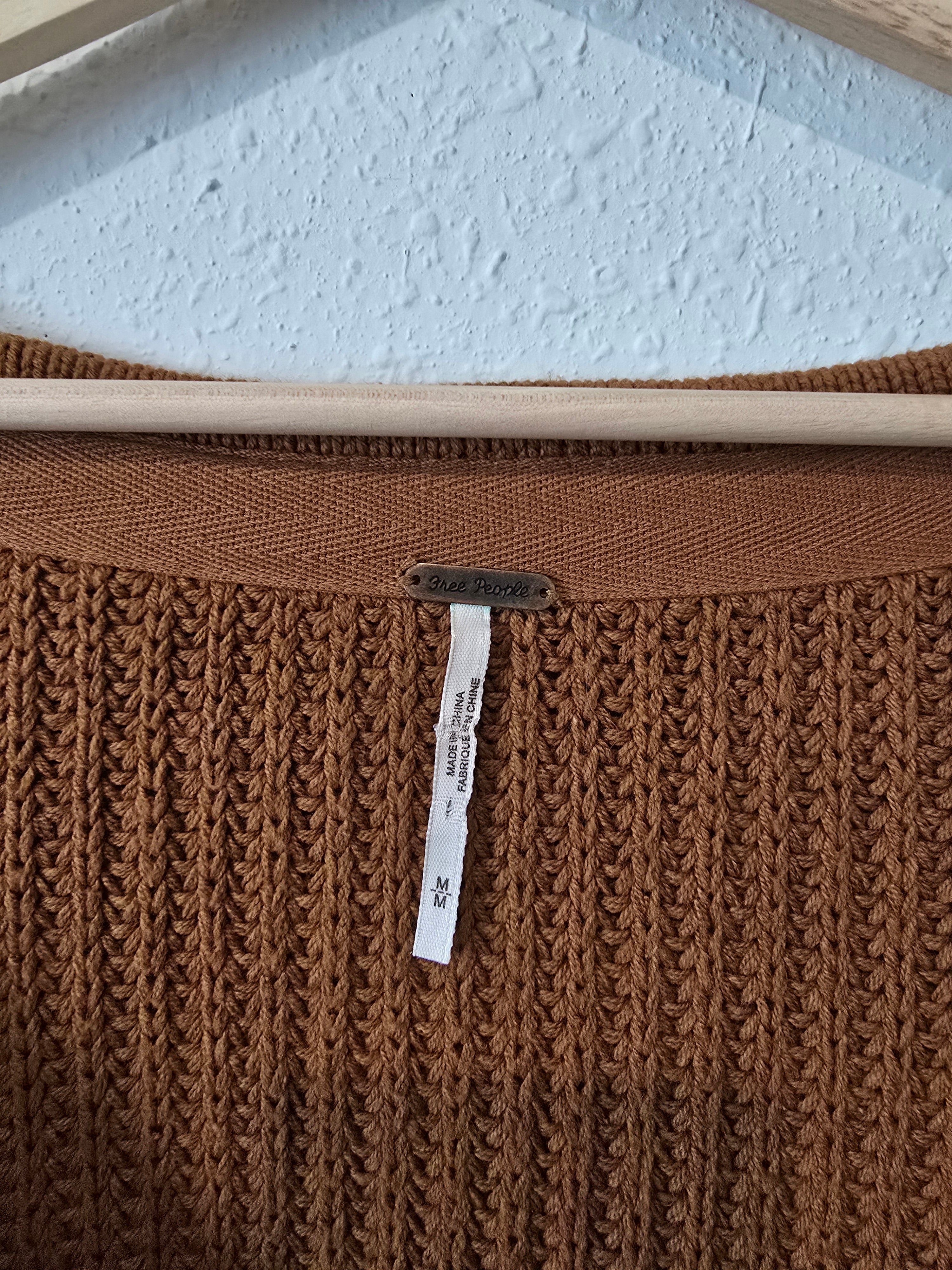 Free People Terracotta Chunky Sweater (M)