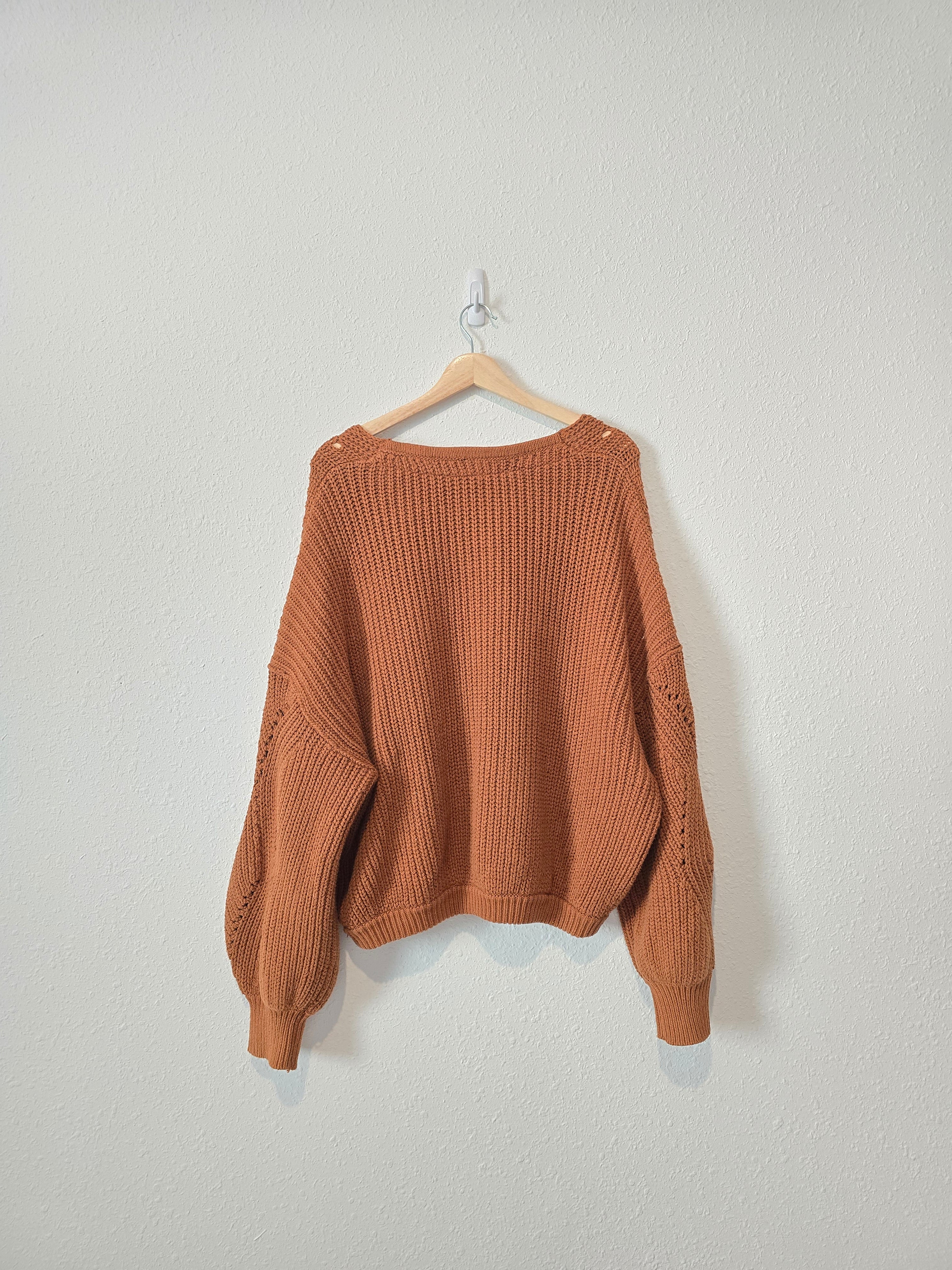 Free People Terracotta Chunky Sweater (M)