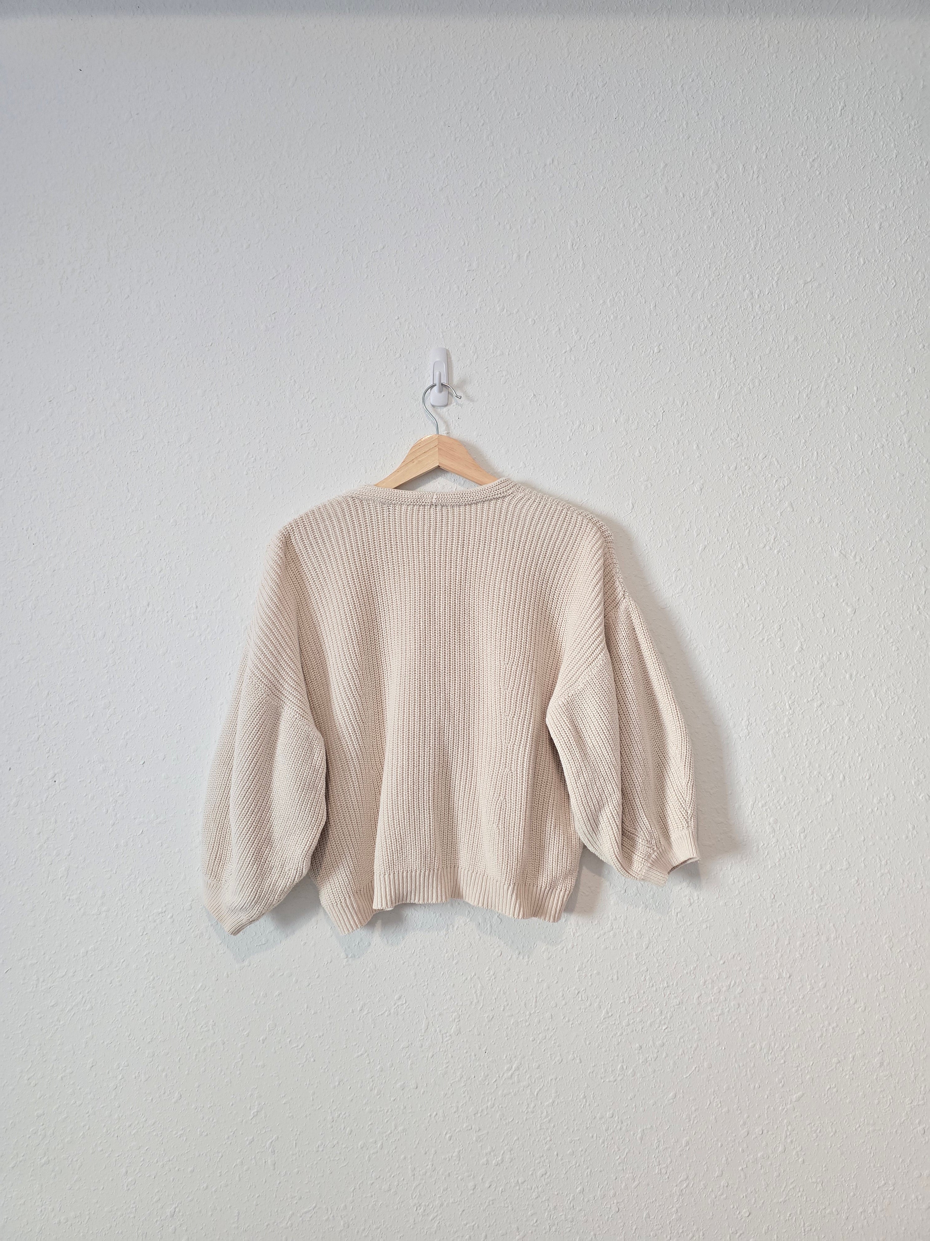 Cream Puff Sleeve Sweater (M)