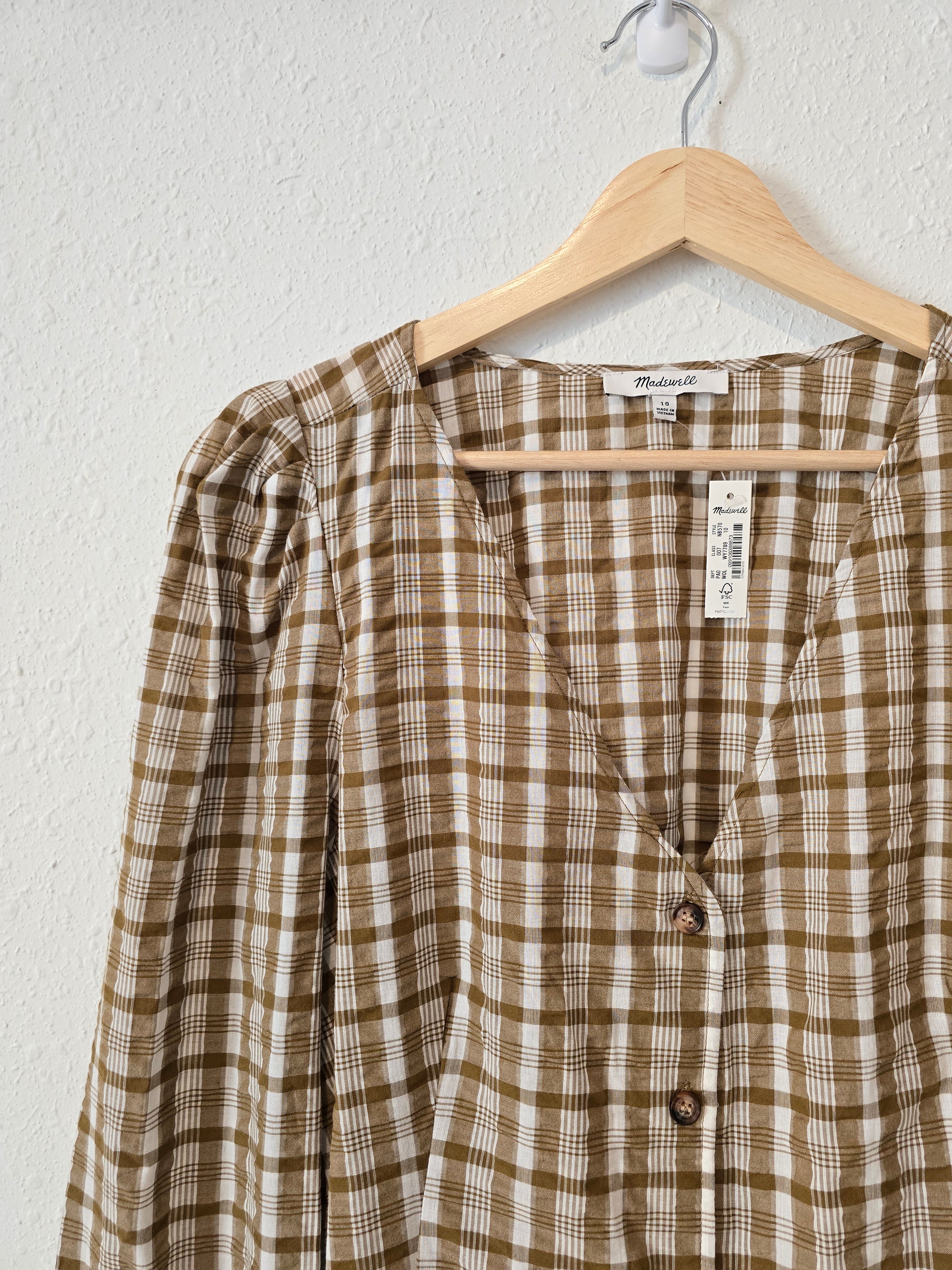 NEW Madewell Plaid Button Up Top (10)