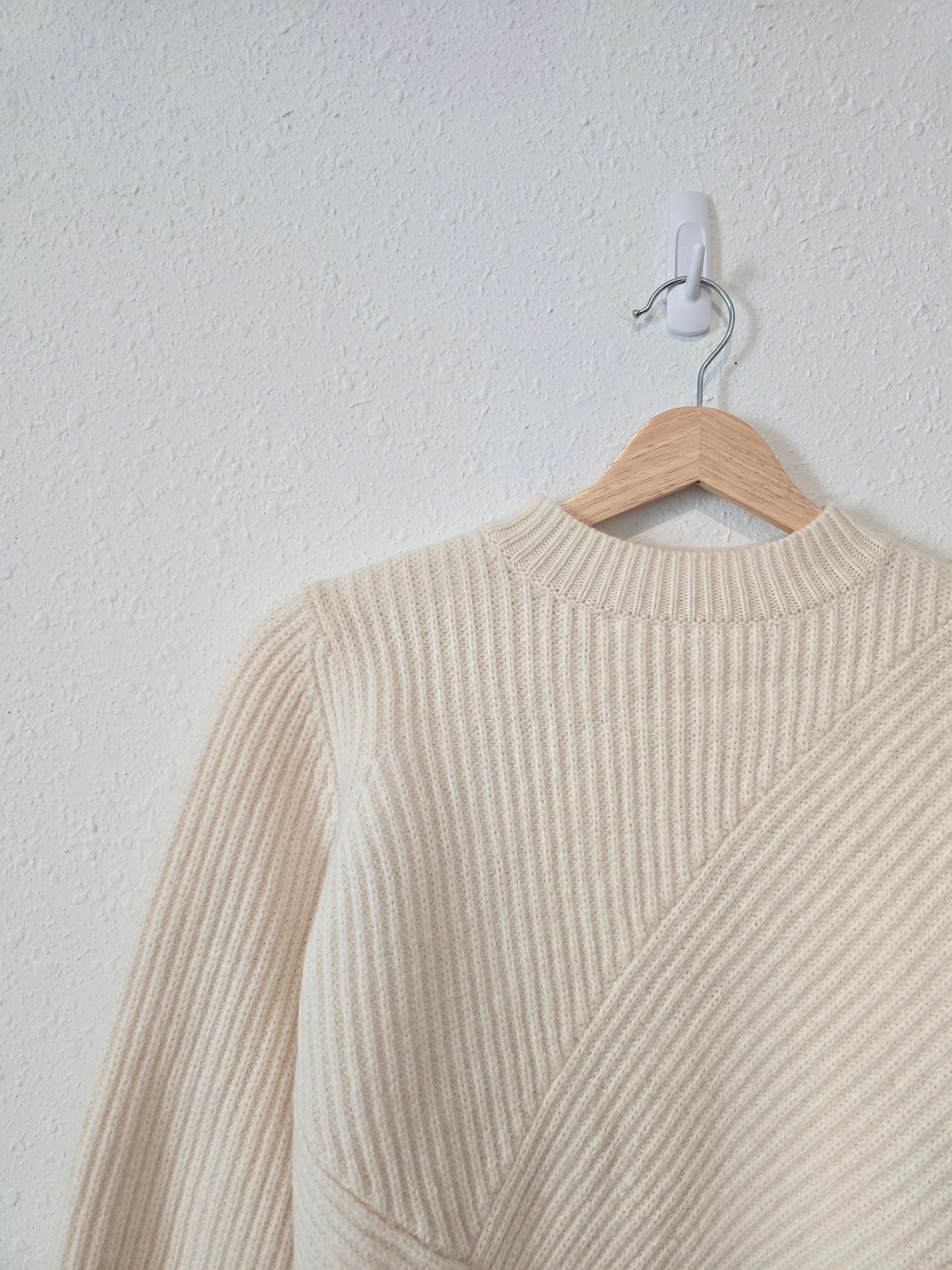 Sezane Cream Wool Blend Sweater (XS)