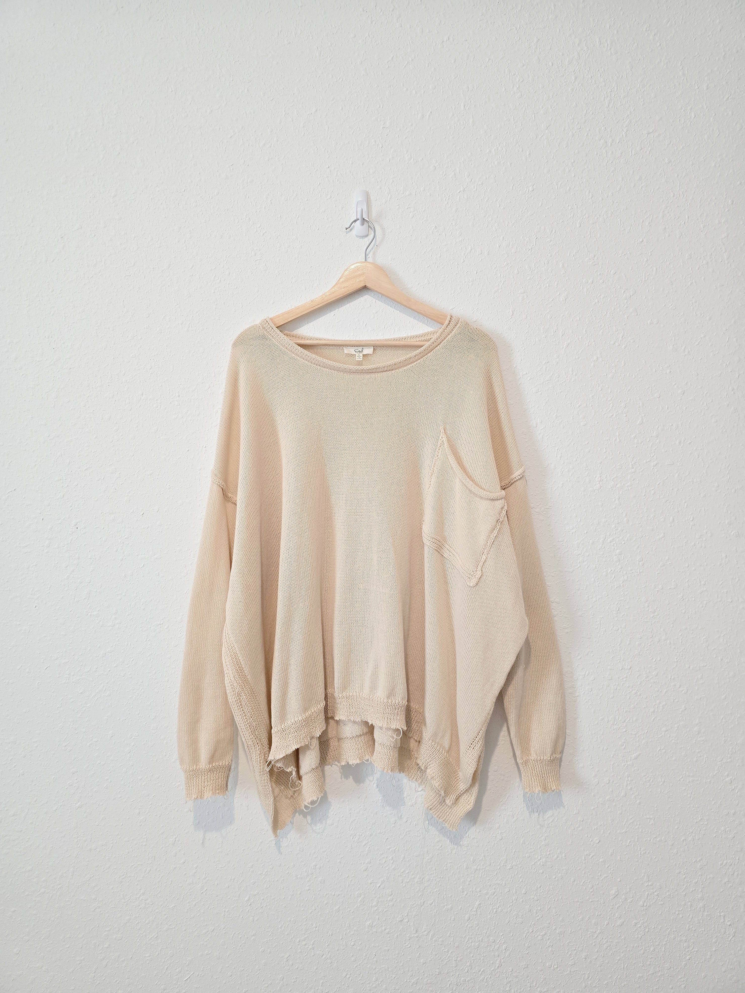 Easel Cream Oversized Sweater (L)