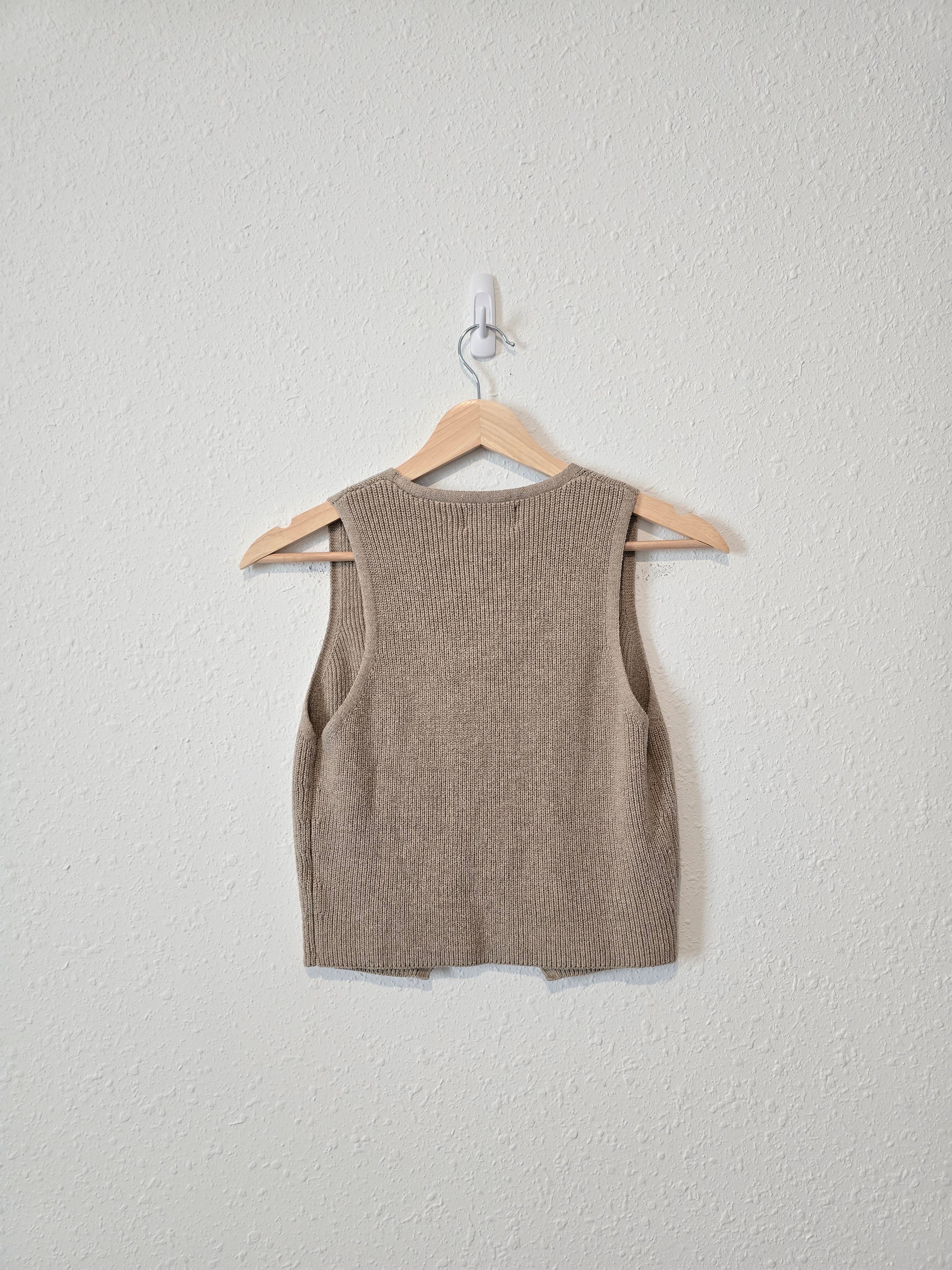 Neutral Knit Sweater Vest (S)
