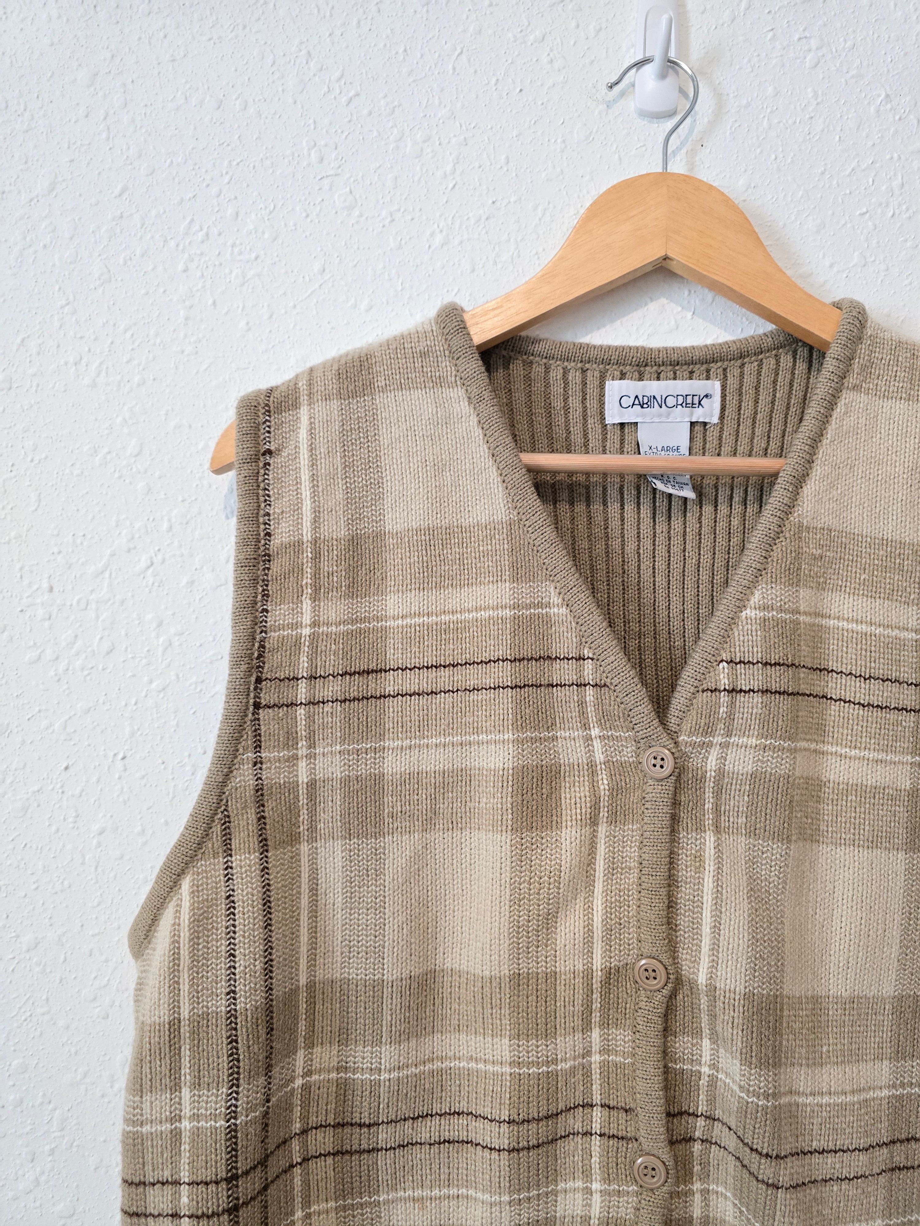 Vintage Plaid Sweater Vest (XL)
