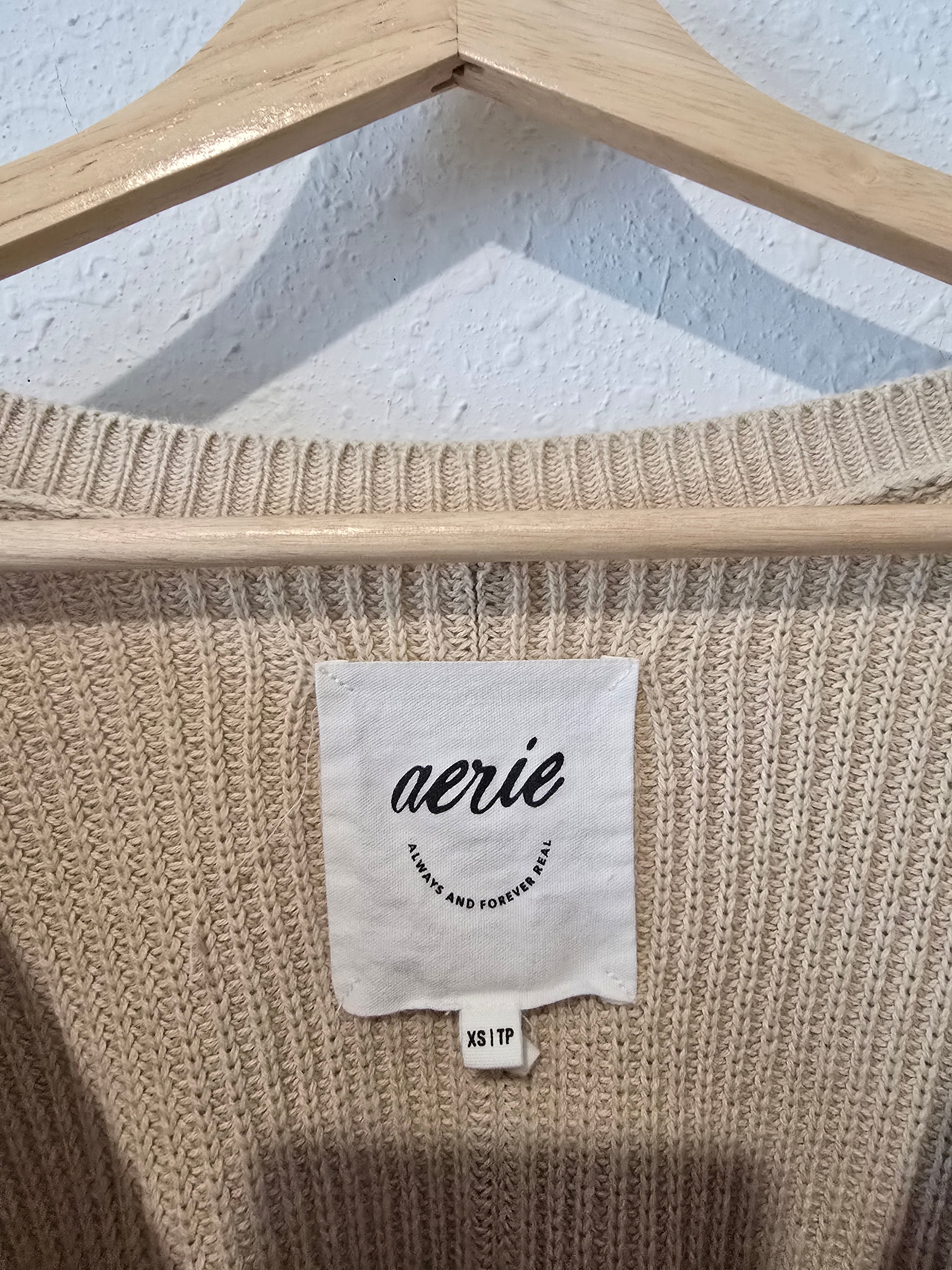 Aerie Oat Cropped Sweater (XS)