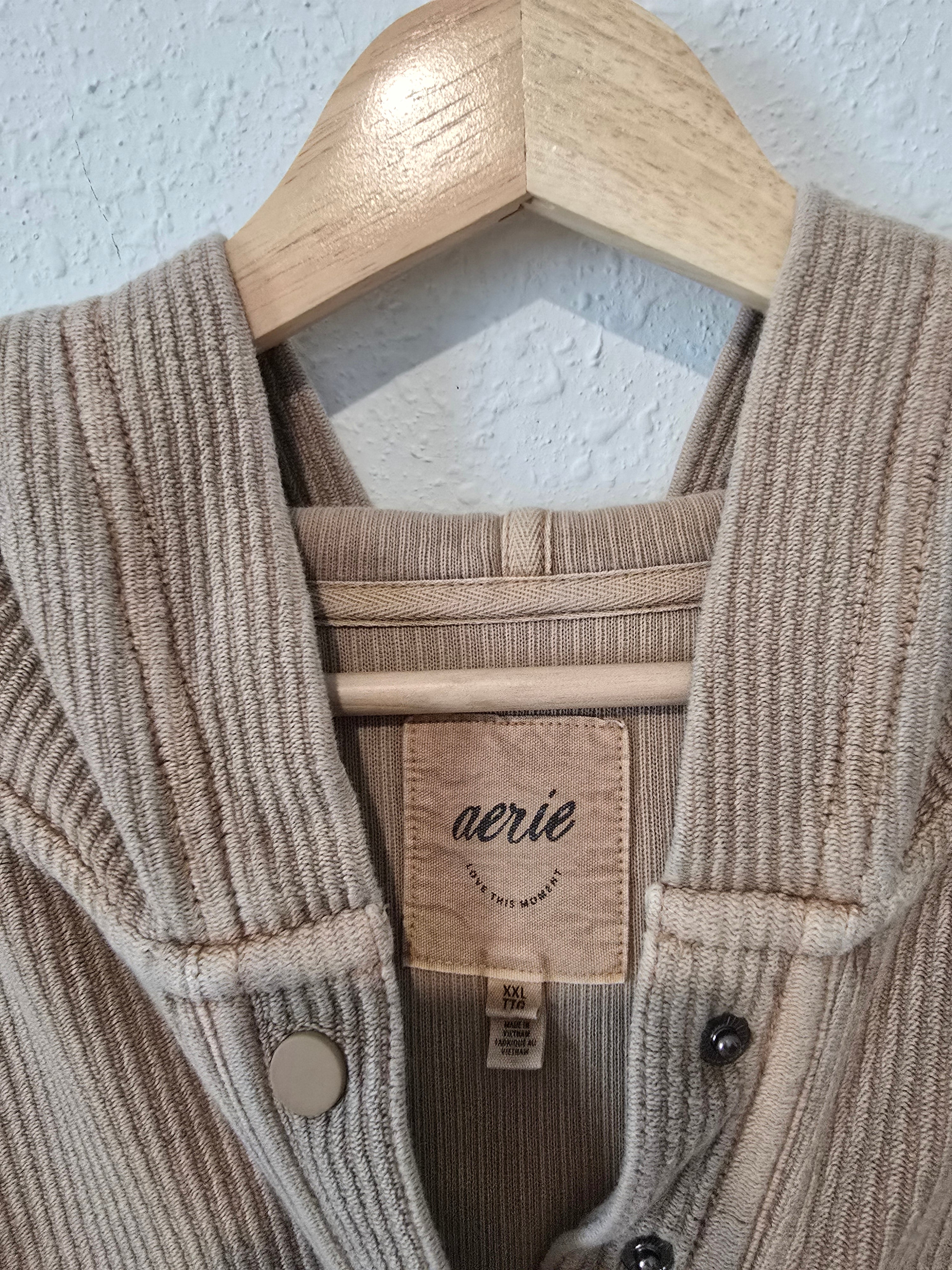 Aerie Textured Henley Sweatshirt (XXL)