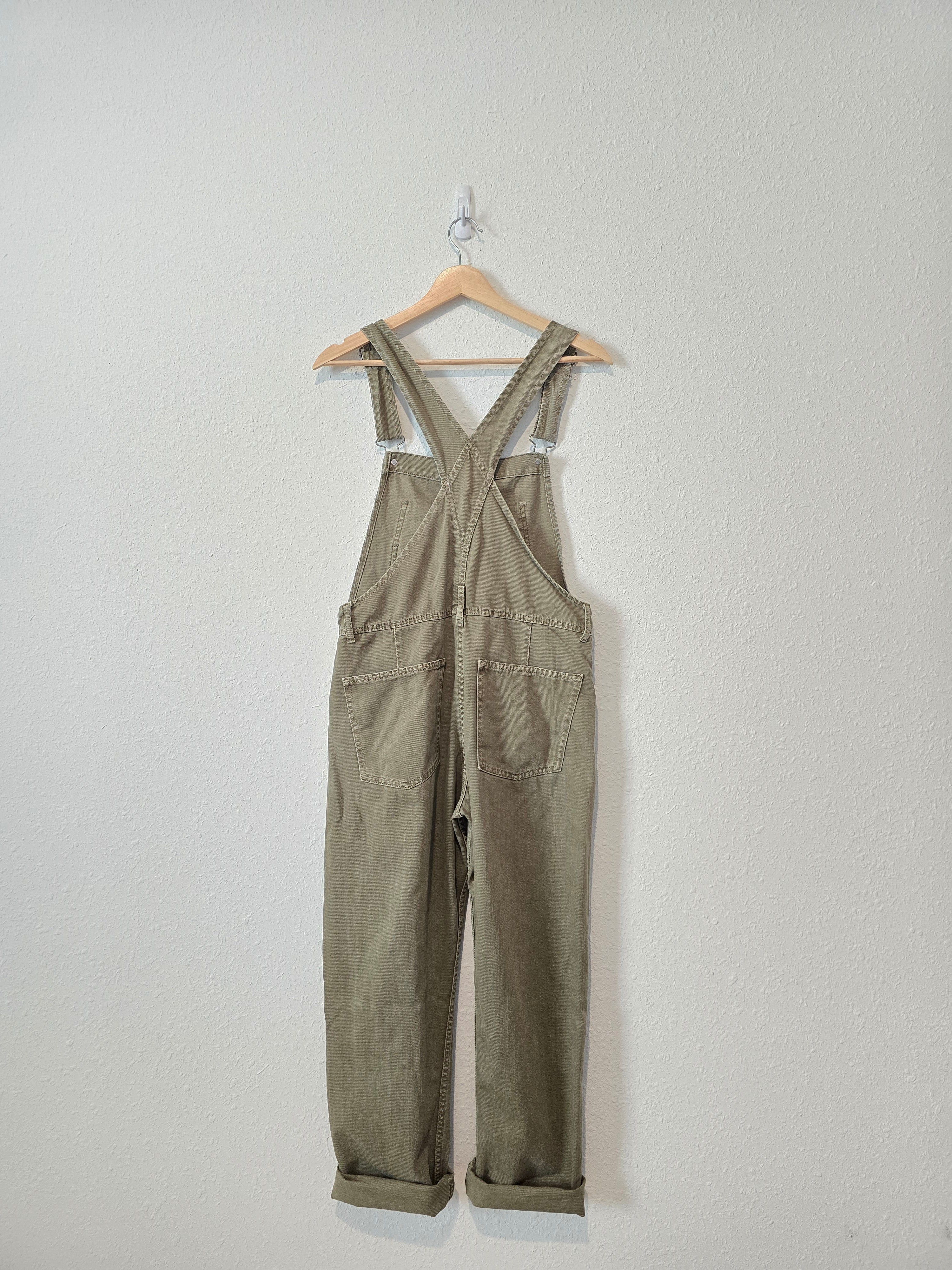 Free People Olive Ziggy Overalls (XS)