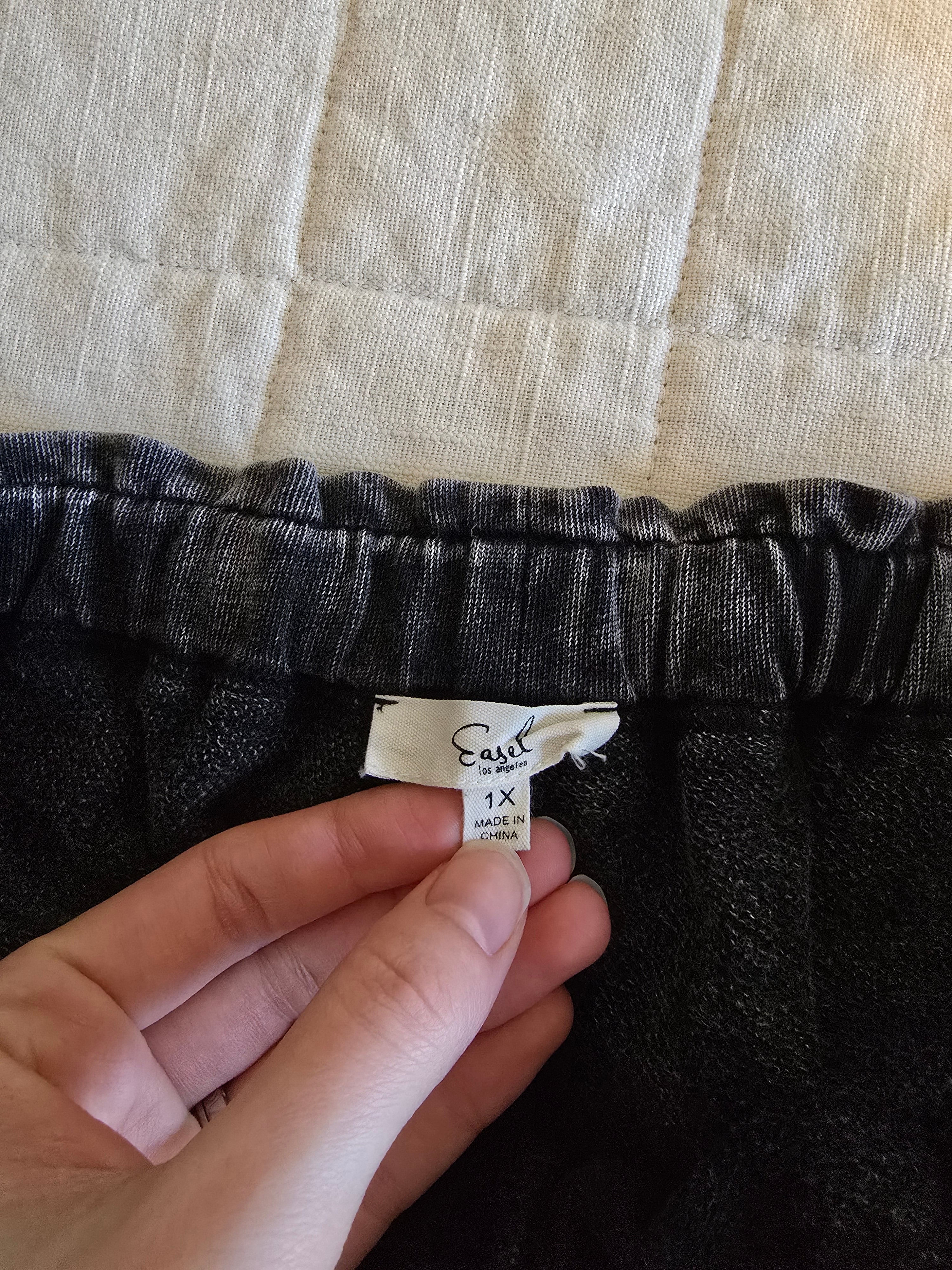Easel Black Wide Leg Pants (1X)