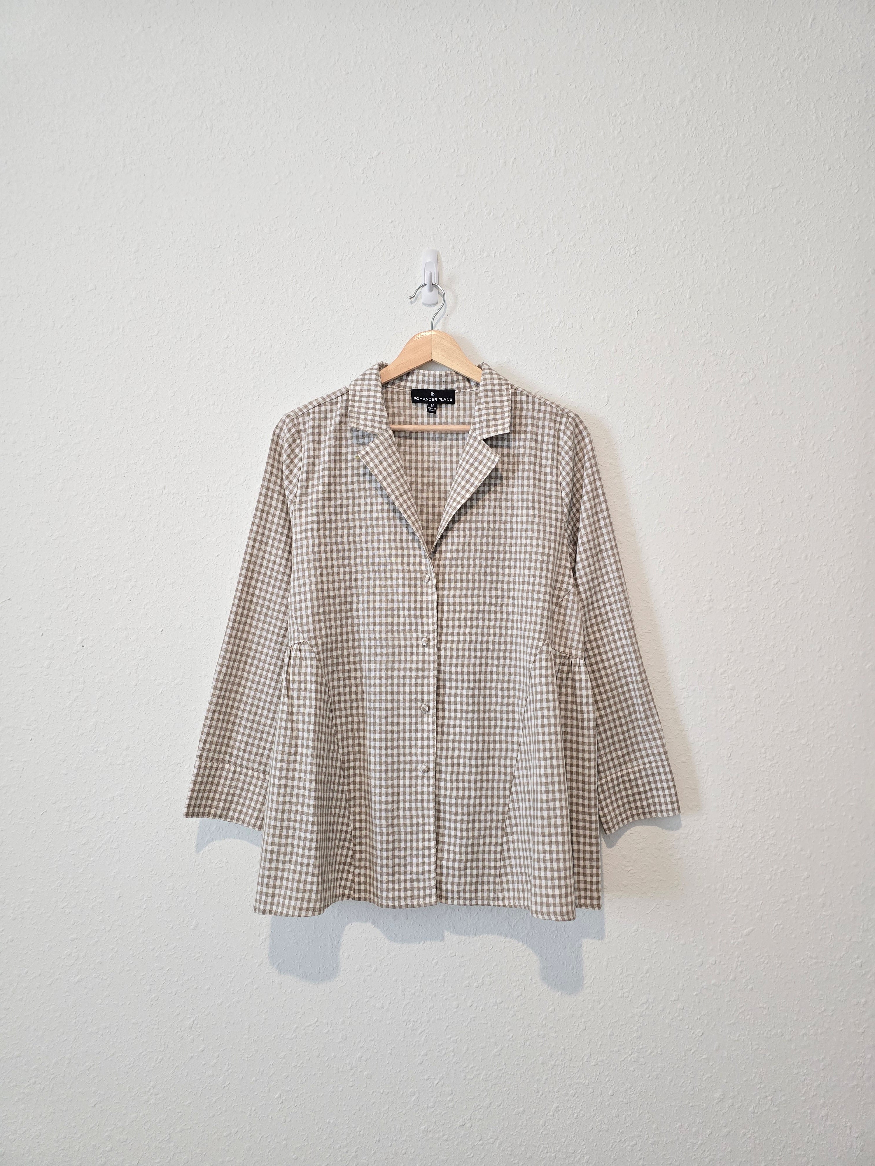 Gingham Cotton Linen Top (M)
