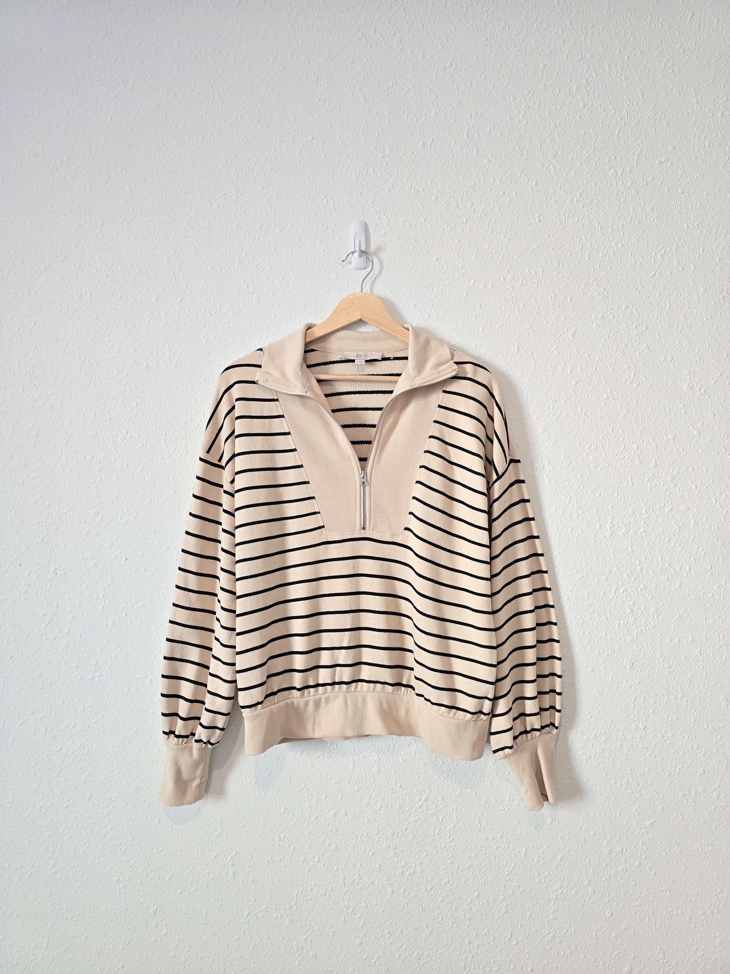 Striped Quarter Zip Pullover (S)