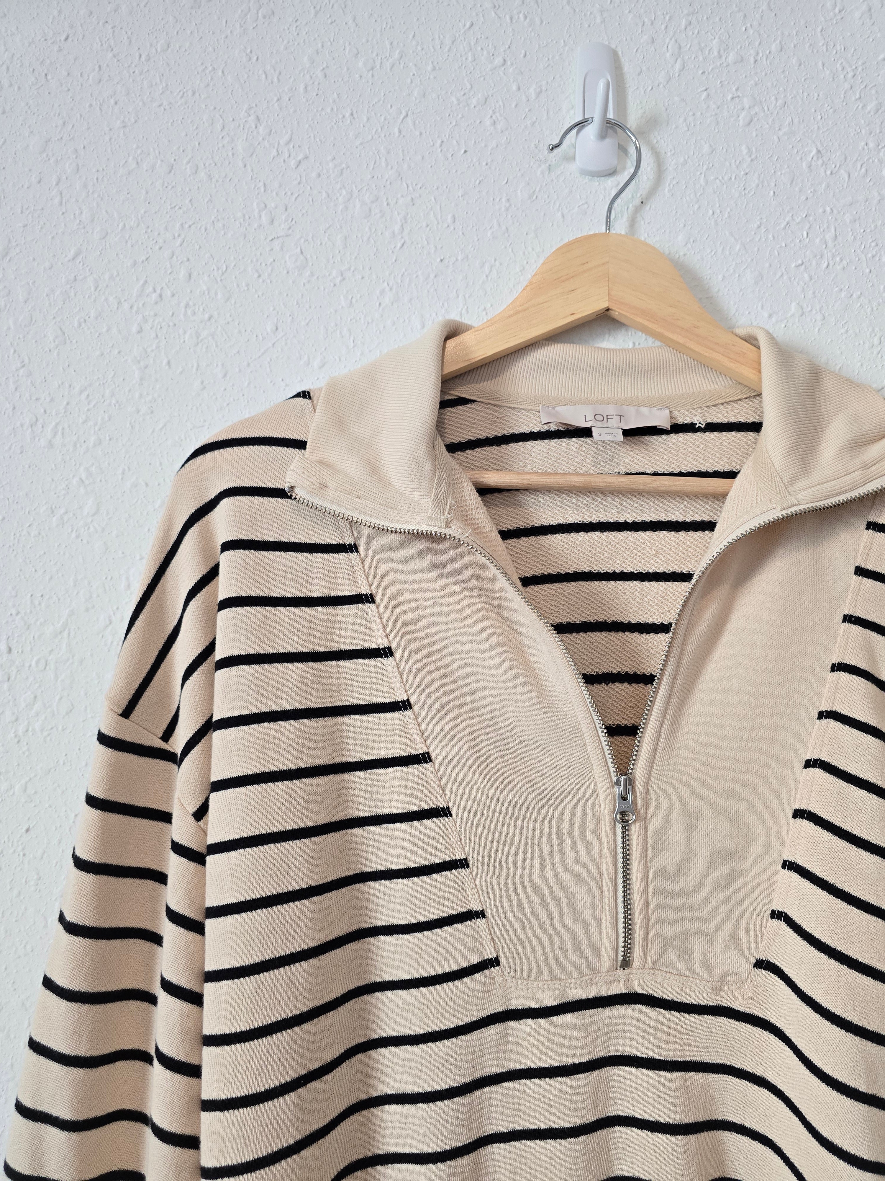 Striped Quarter Zip Pullover (S)
