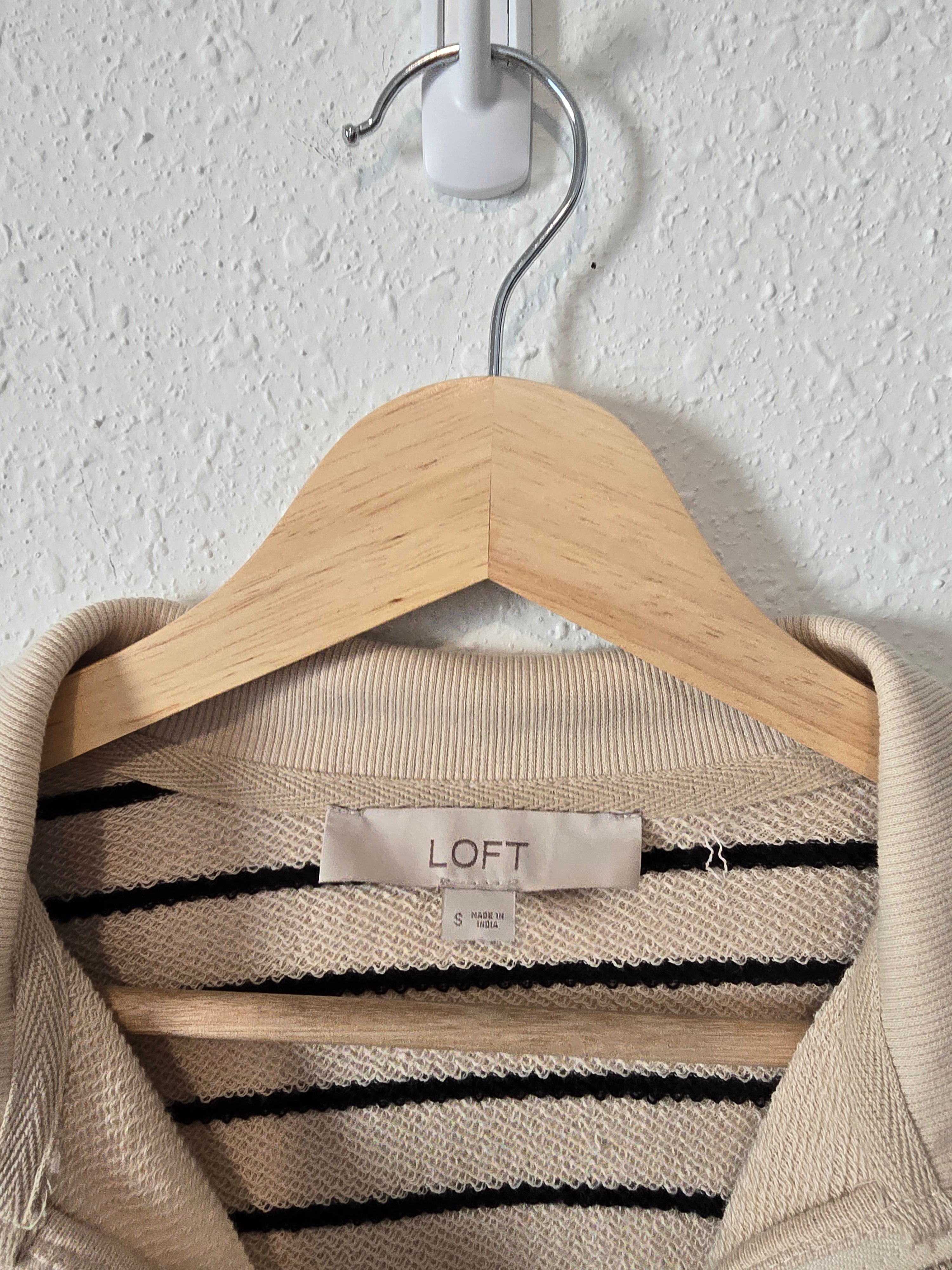 Striped Quarter Zip Pullover (S)