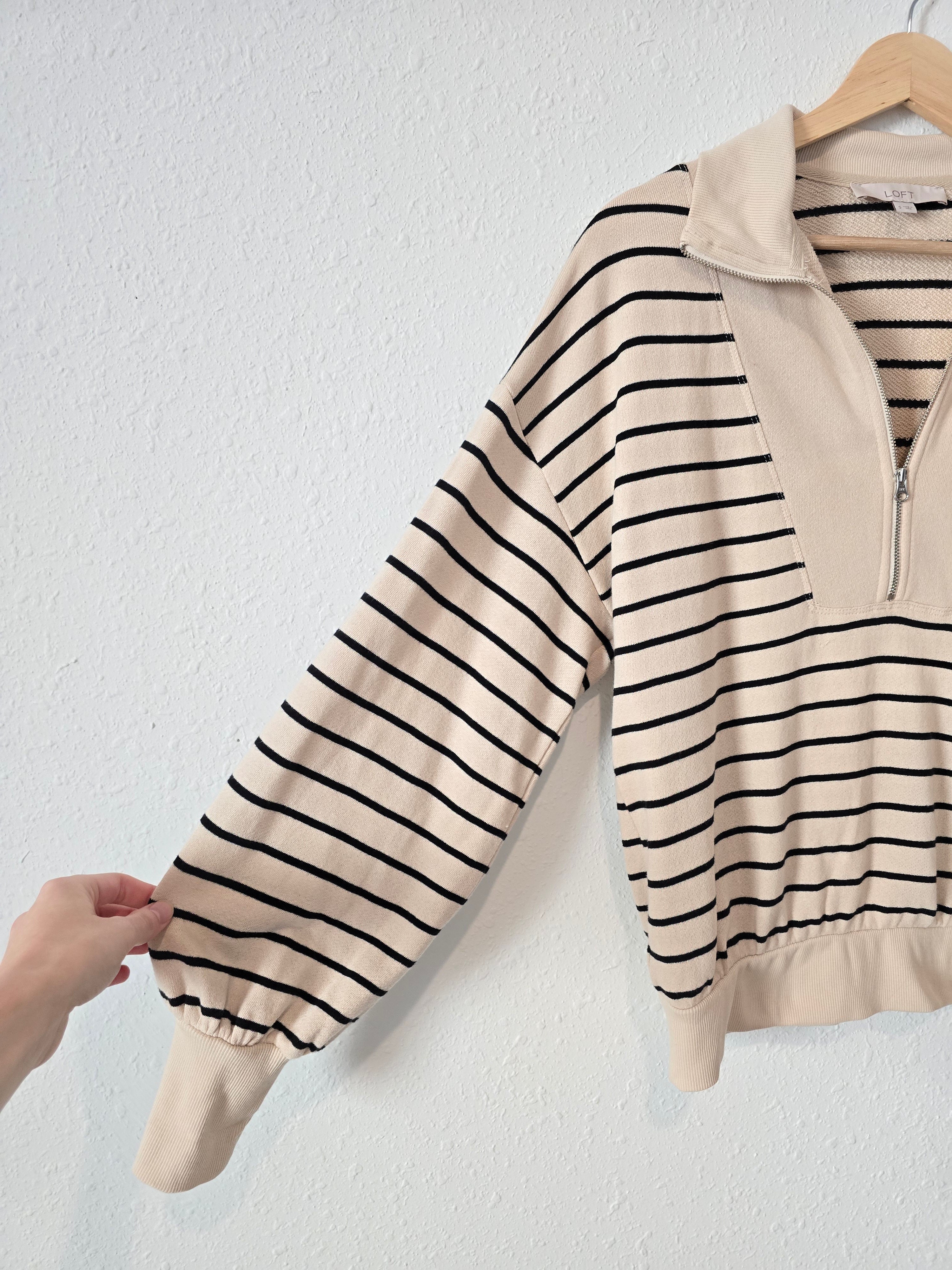 Striped Quarter Zip Pullover (S)
