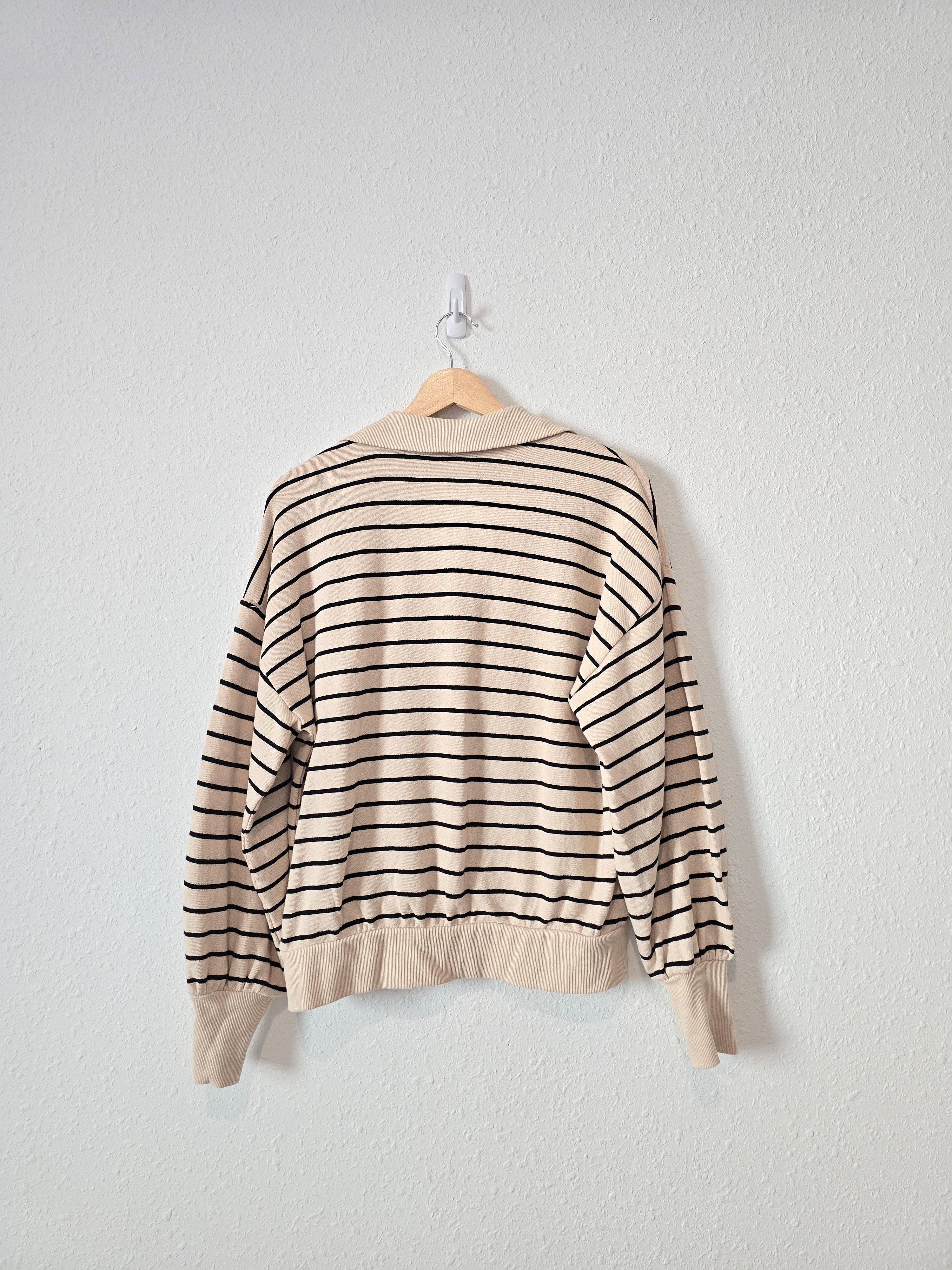 Striped Quarter Zip Pullover (S)
