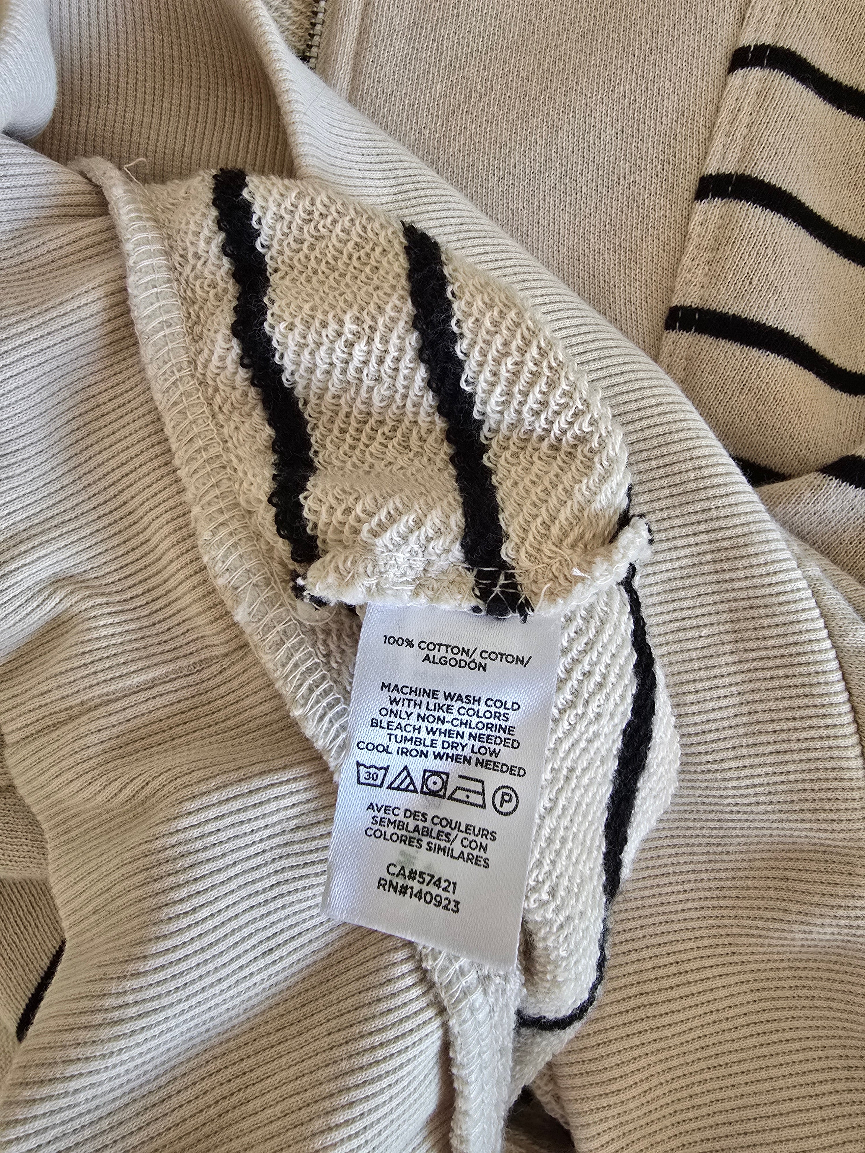 Striped Quarter Zip Pullover (S)