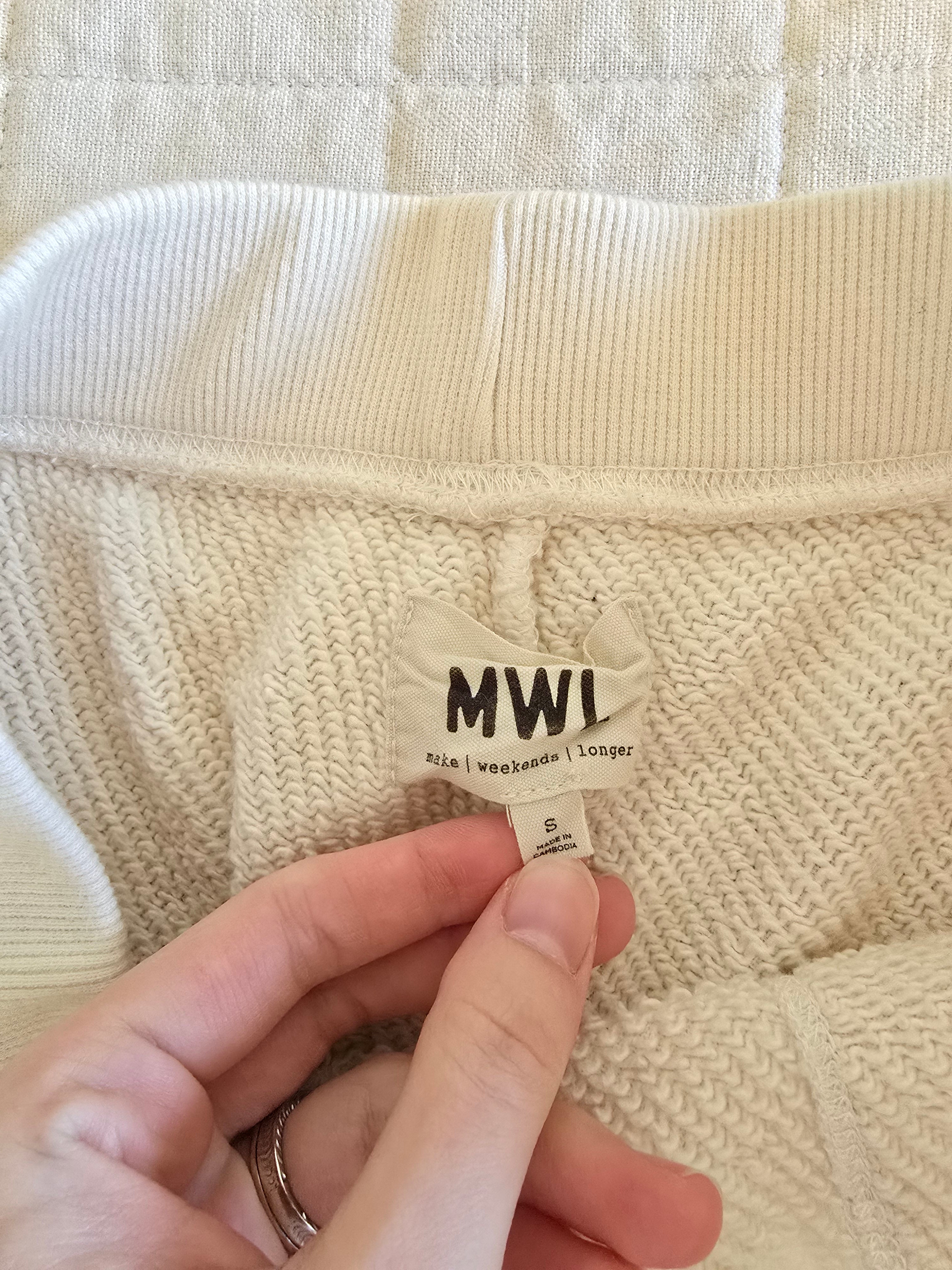 Madewell Cream Fleece Joggers (S)