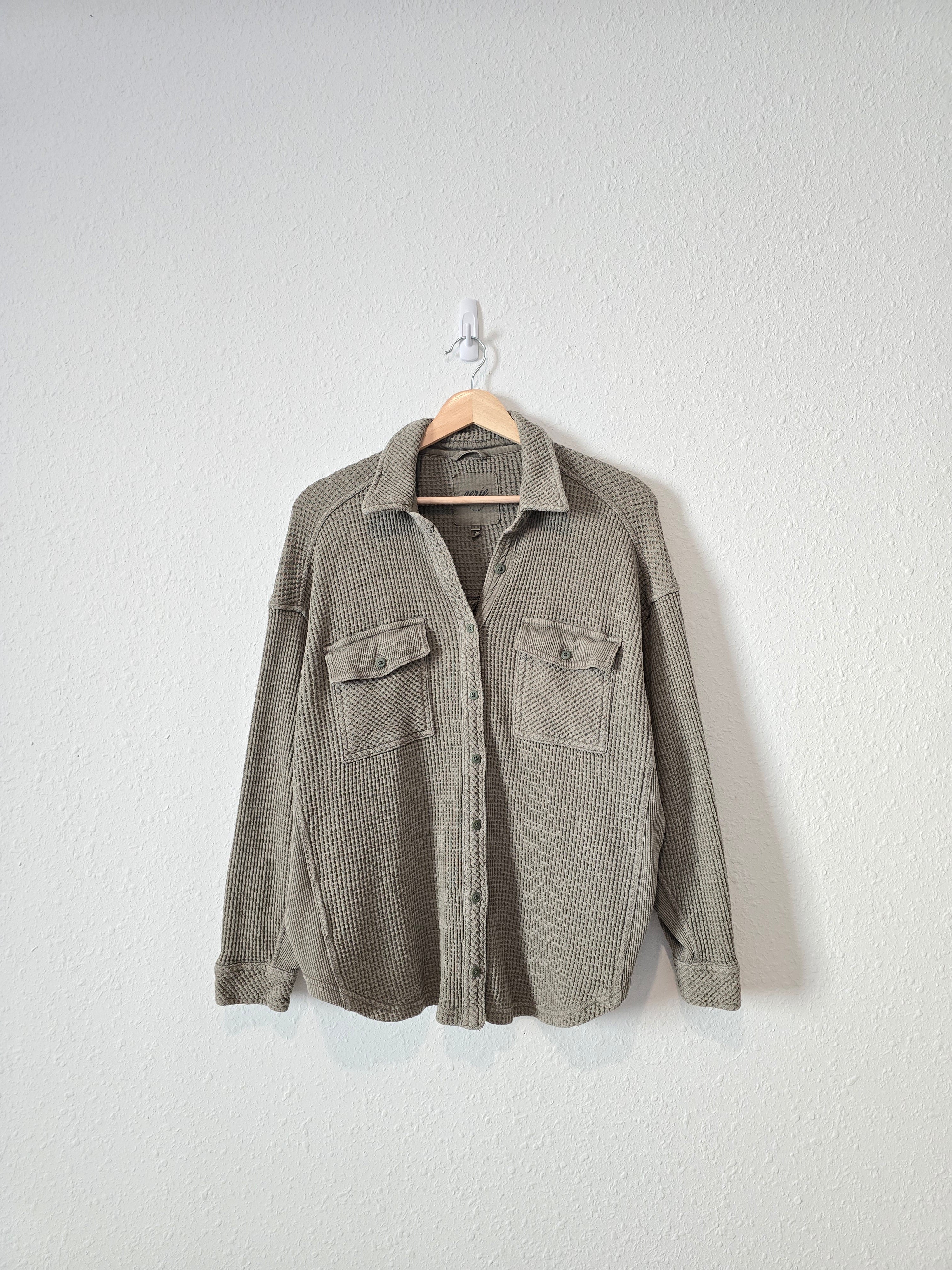 Aerie Waffle Shirt Jacket (XS)