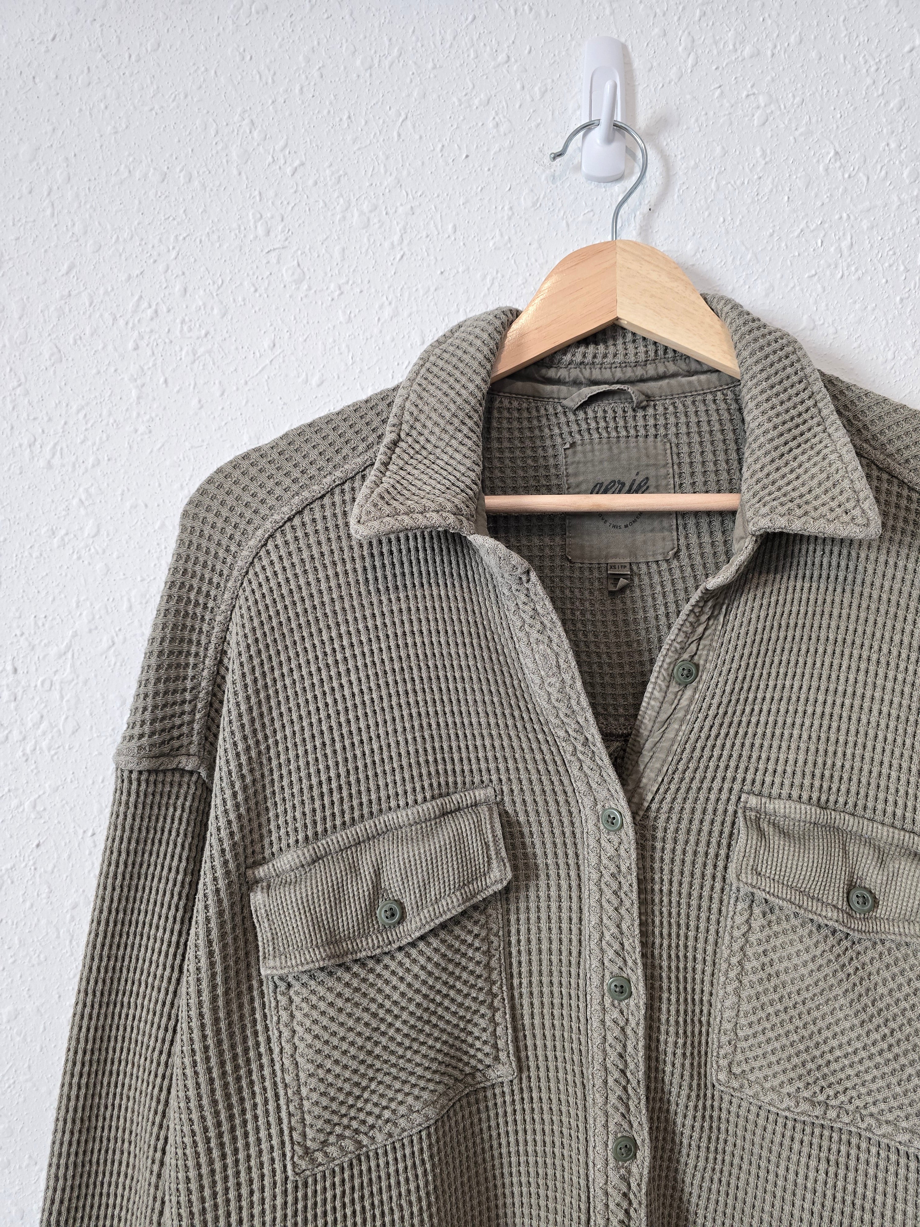 Aerie Waffle Shirt Jacket (XS)