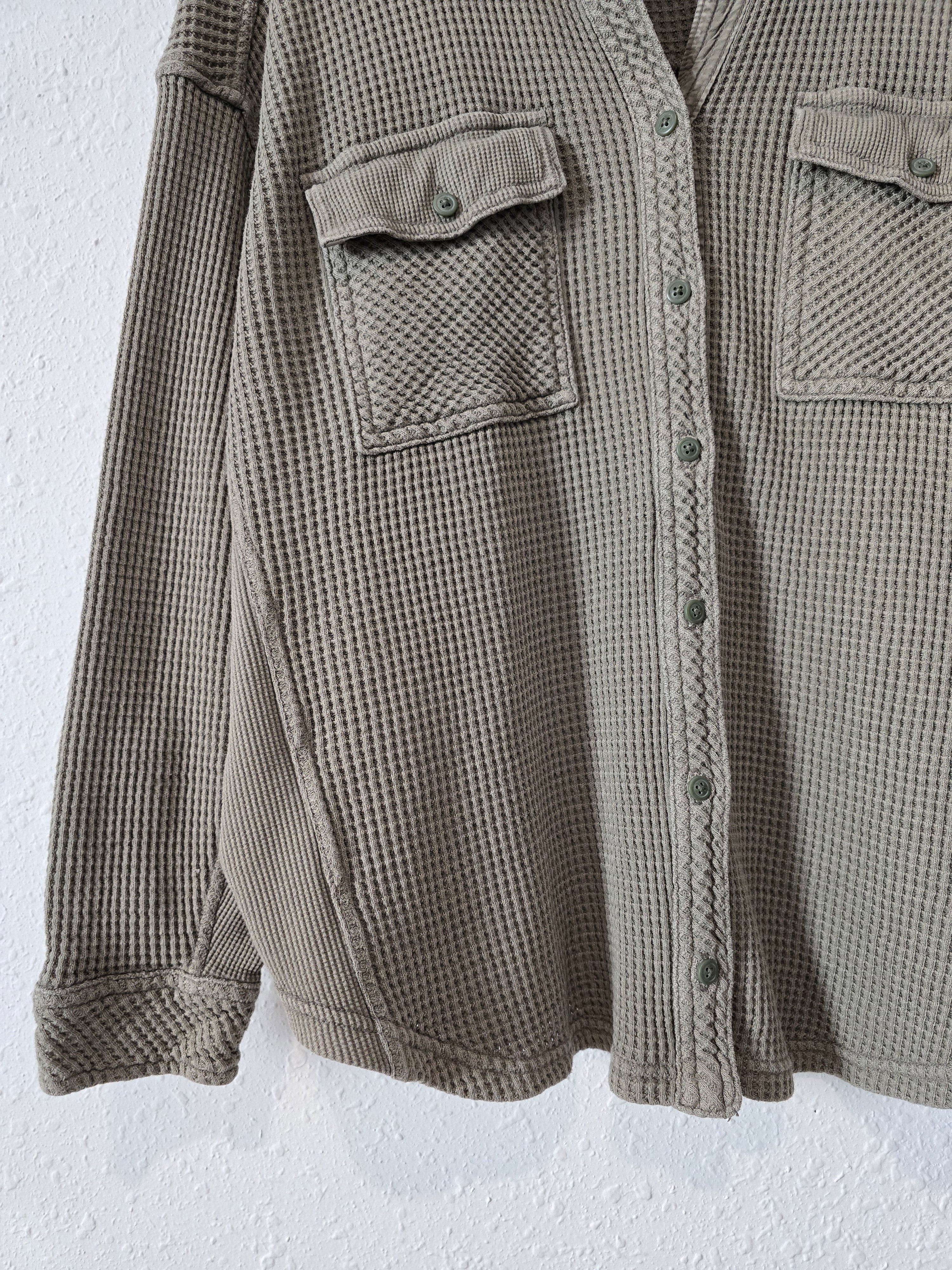 Aerie Waffle Shirt Jacket (XS)