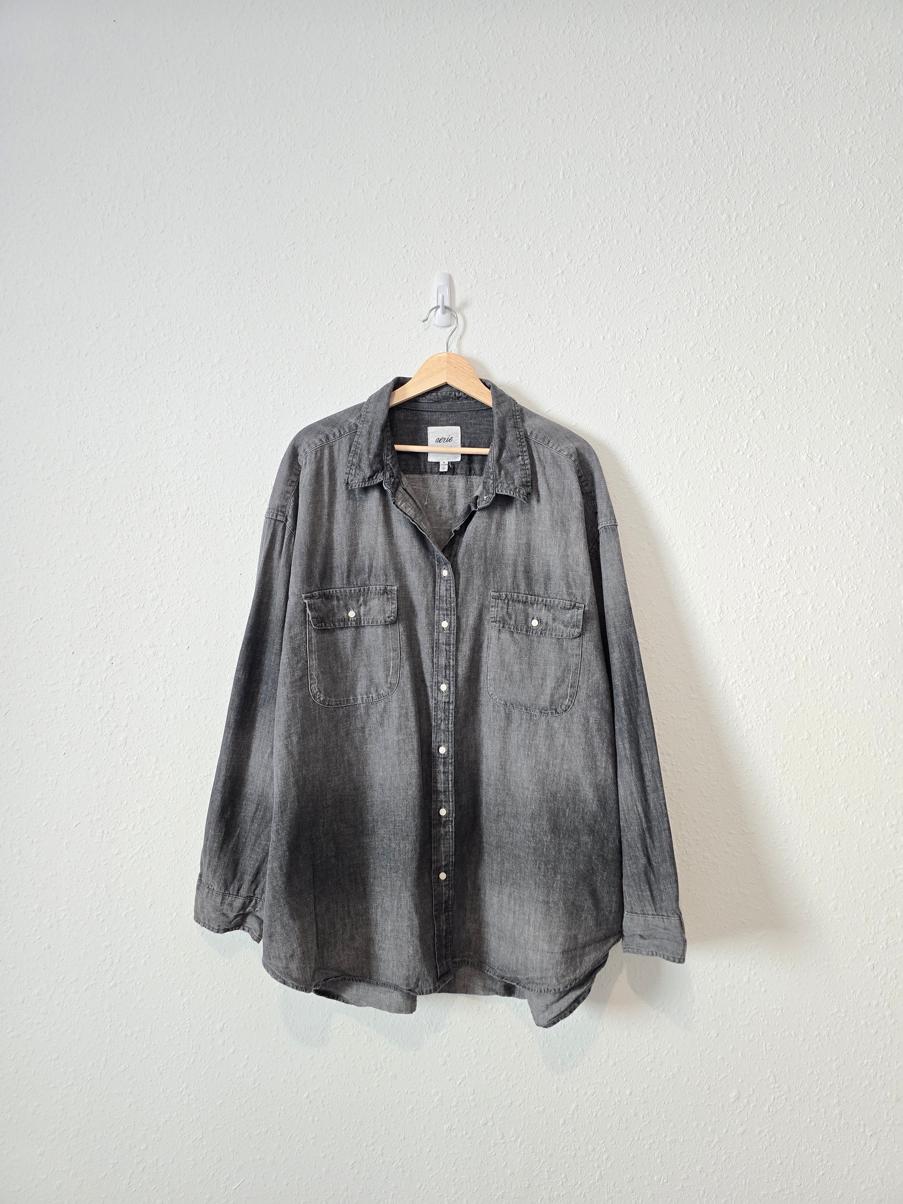 Aerie Cotton Button Up Shirt (XL)