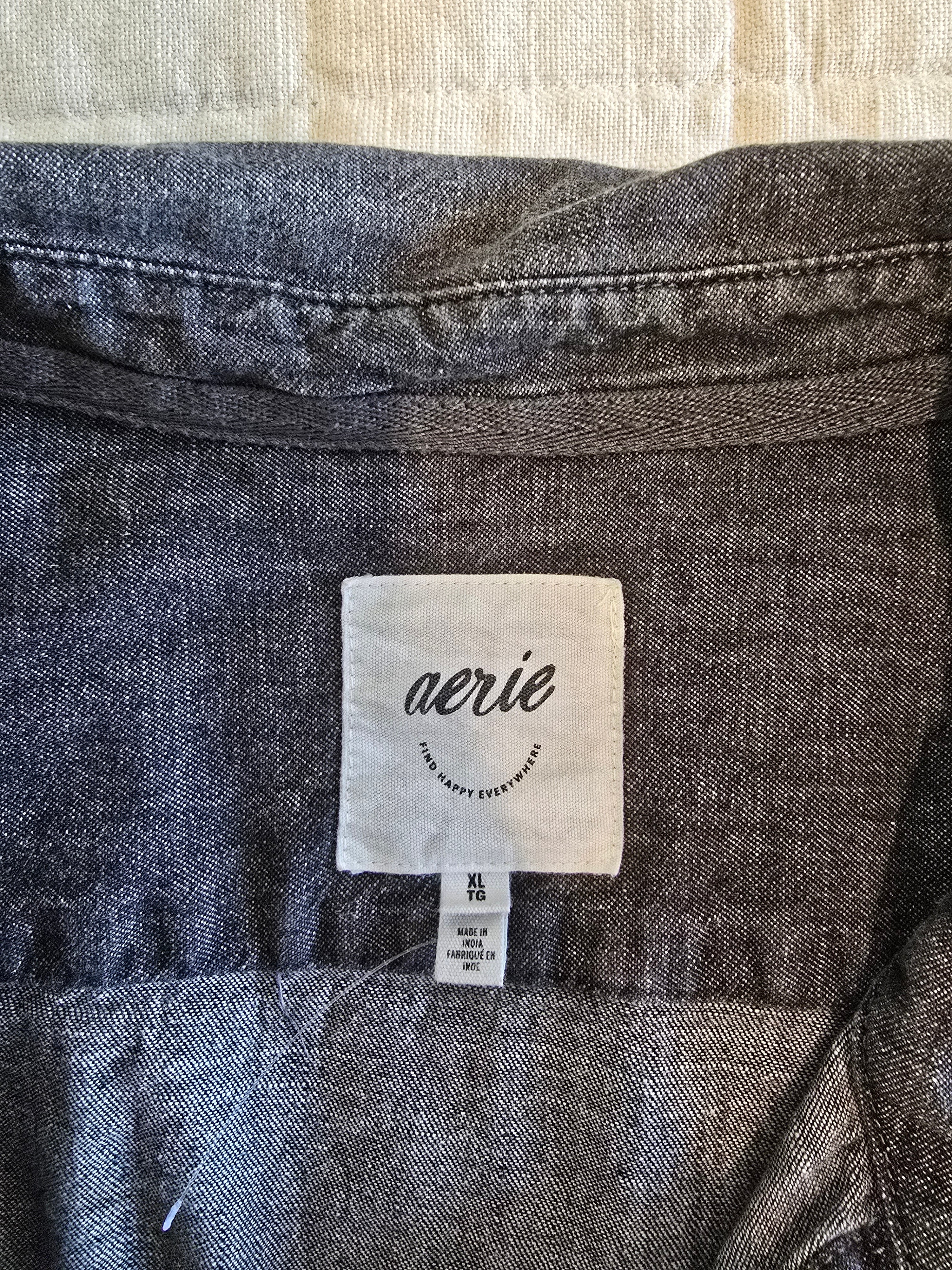 Aerie Cotton Button Up Shirt (XL)