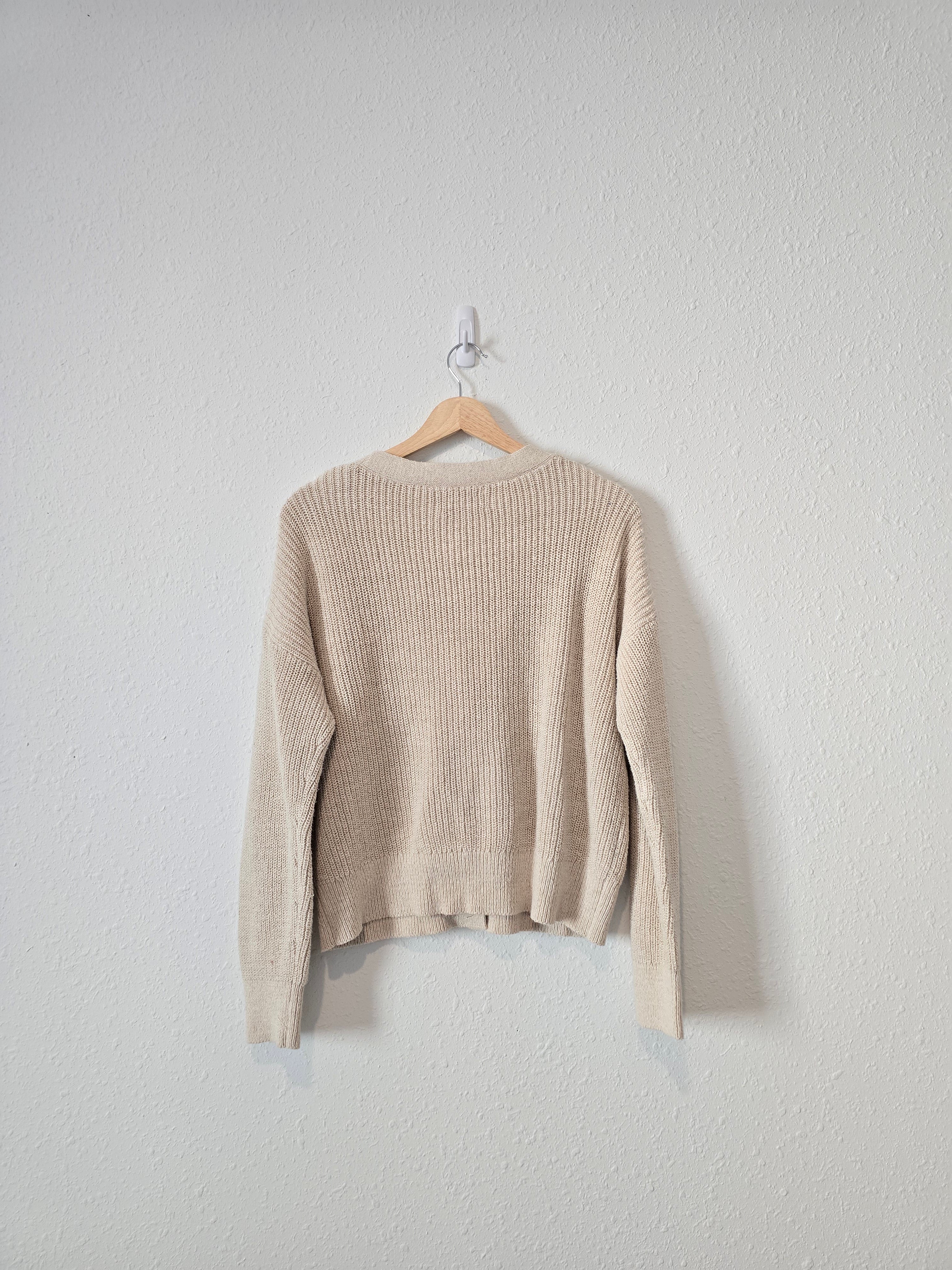 Oat Cotton Linen Sweater (M)