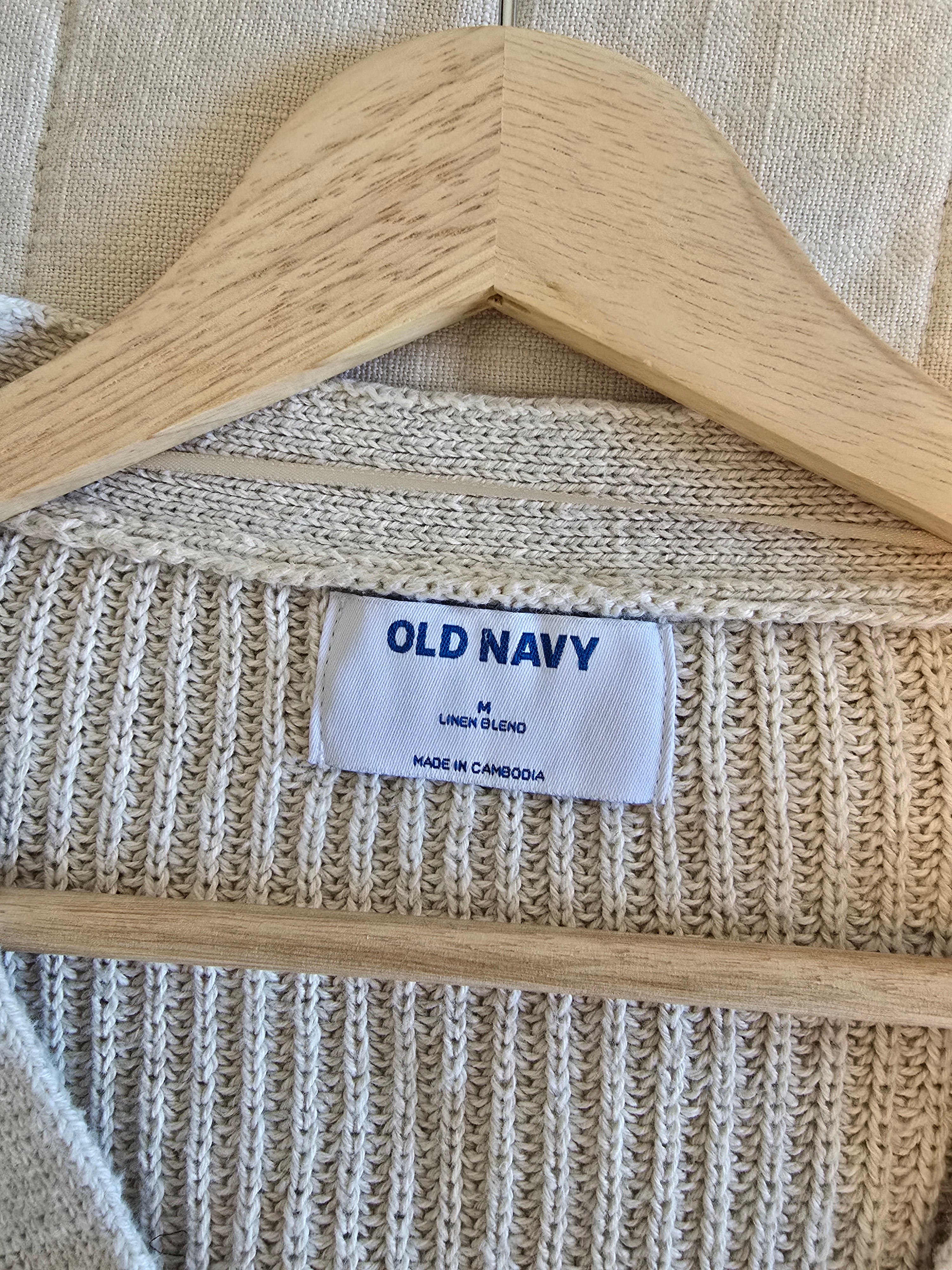 Oat Cotton Linen Sweater (M)