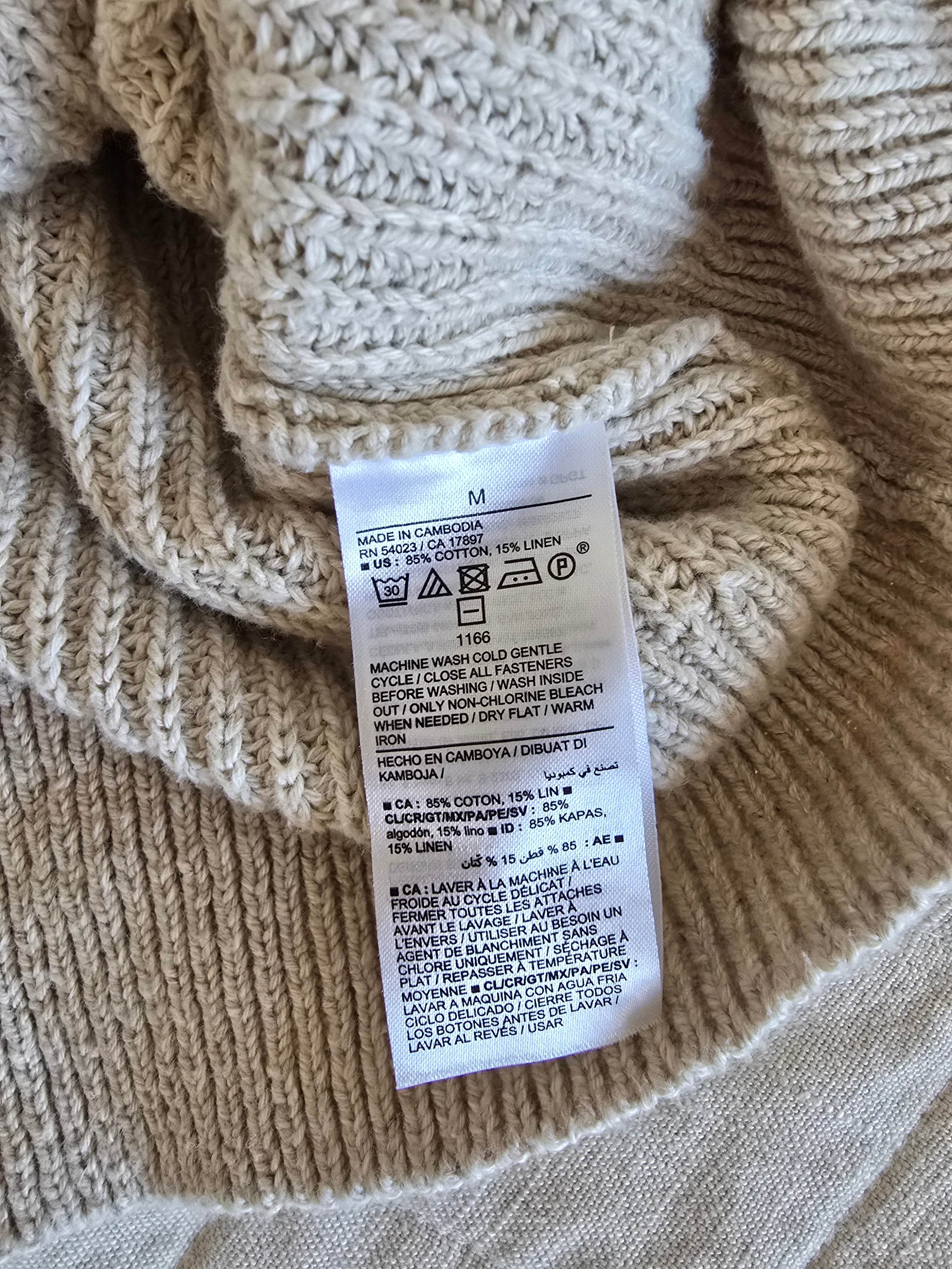 Oat Cotton Linen Sweater (M)