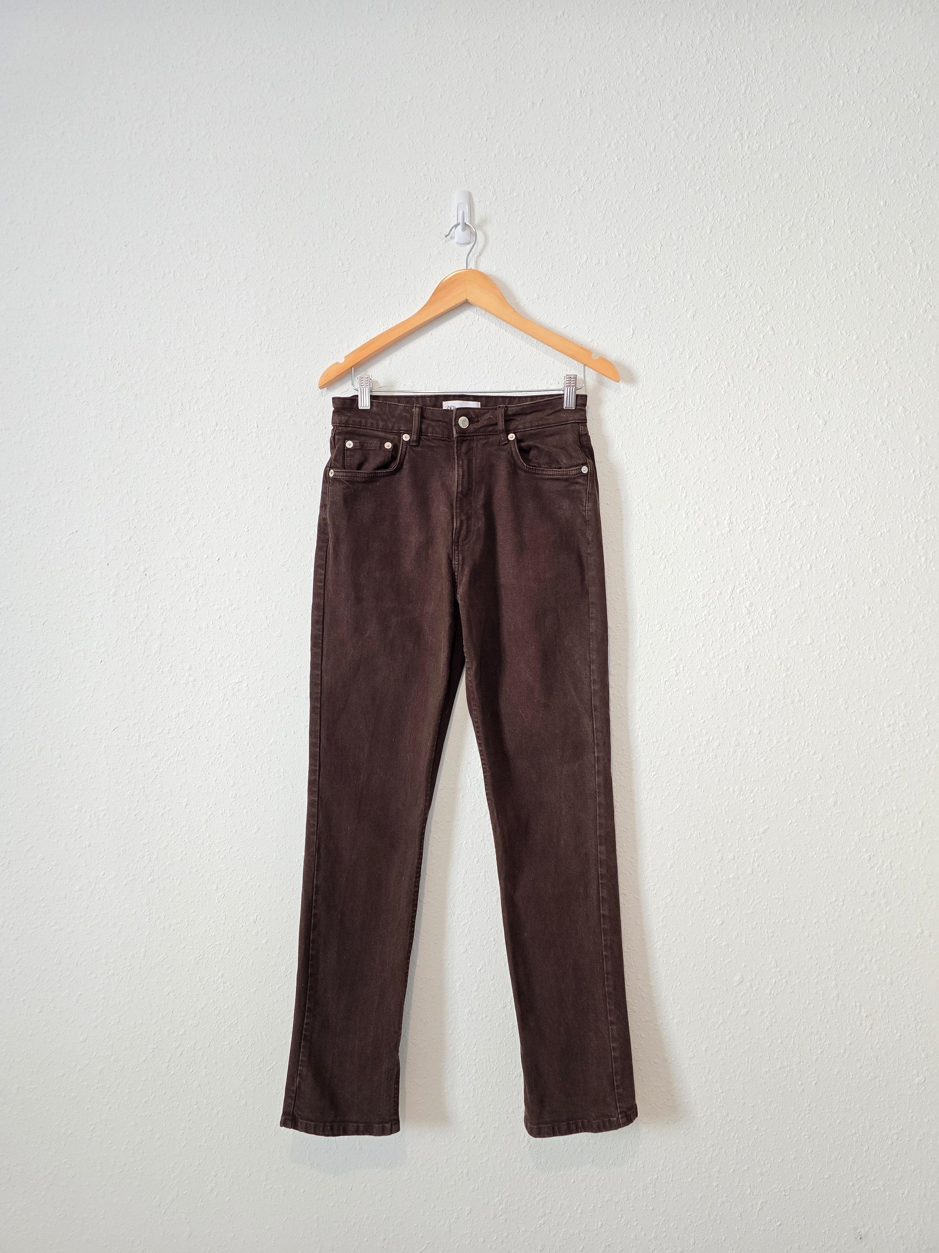 Zara Brown Straight Jeans (8)