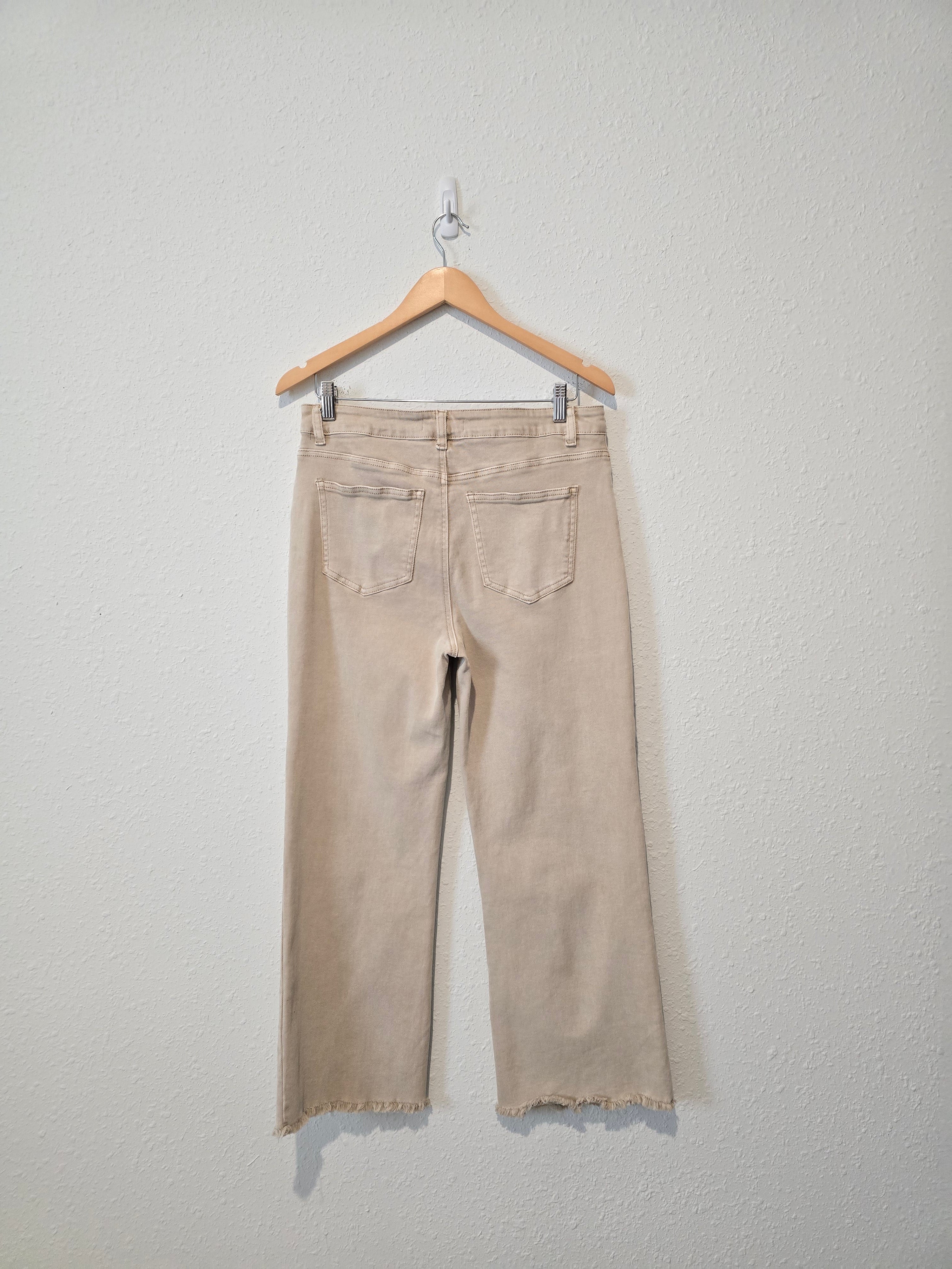Zenana Neutral Wide Leg Jeans (L)