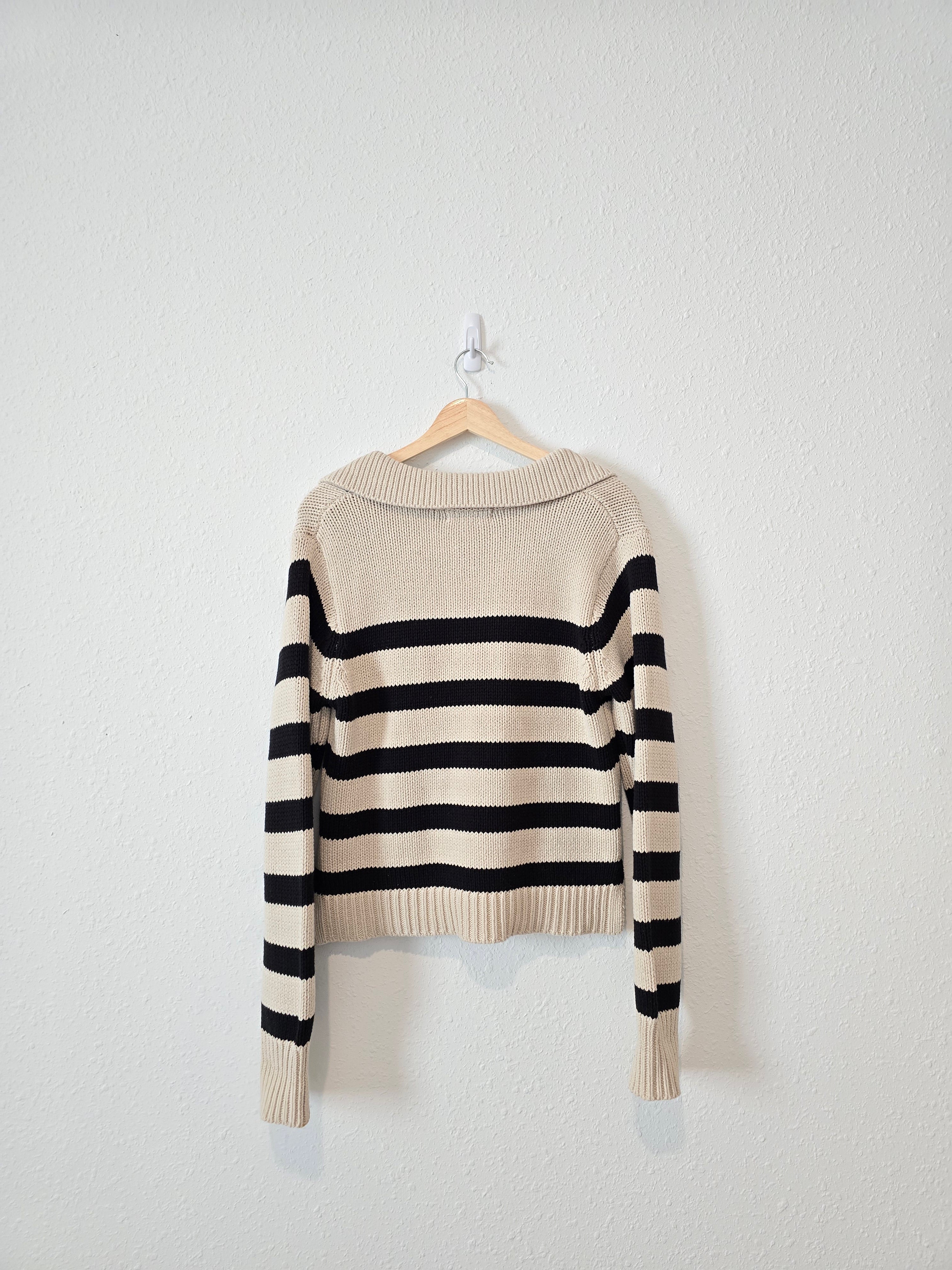 By Together Striped Collared Sweater (S)