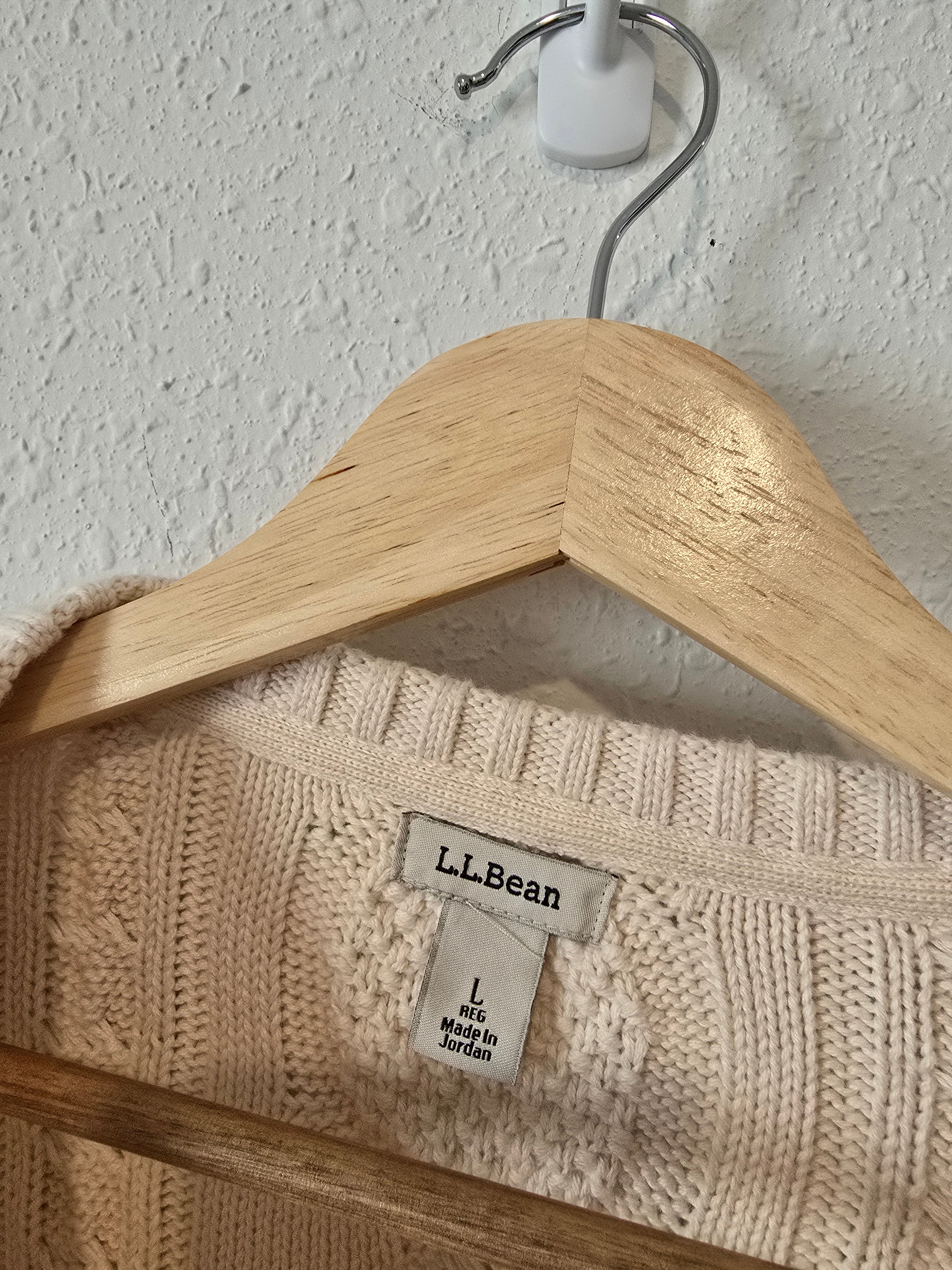 LL Bean Cable Knit Cotton Sweater (L)