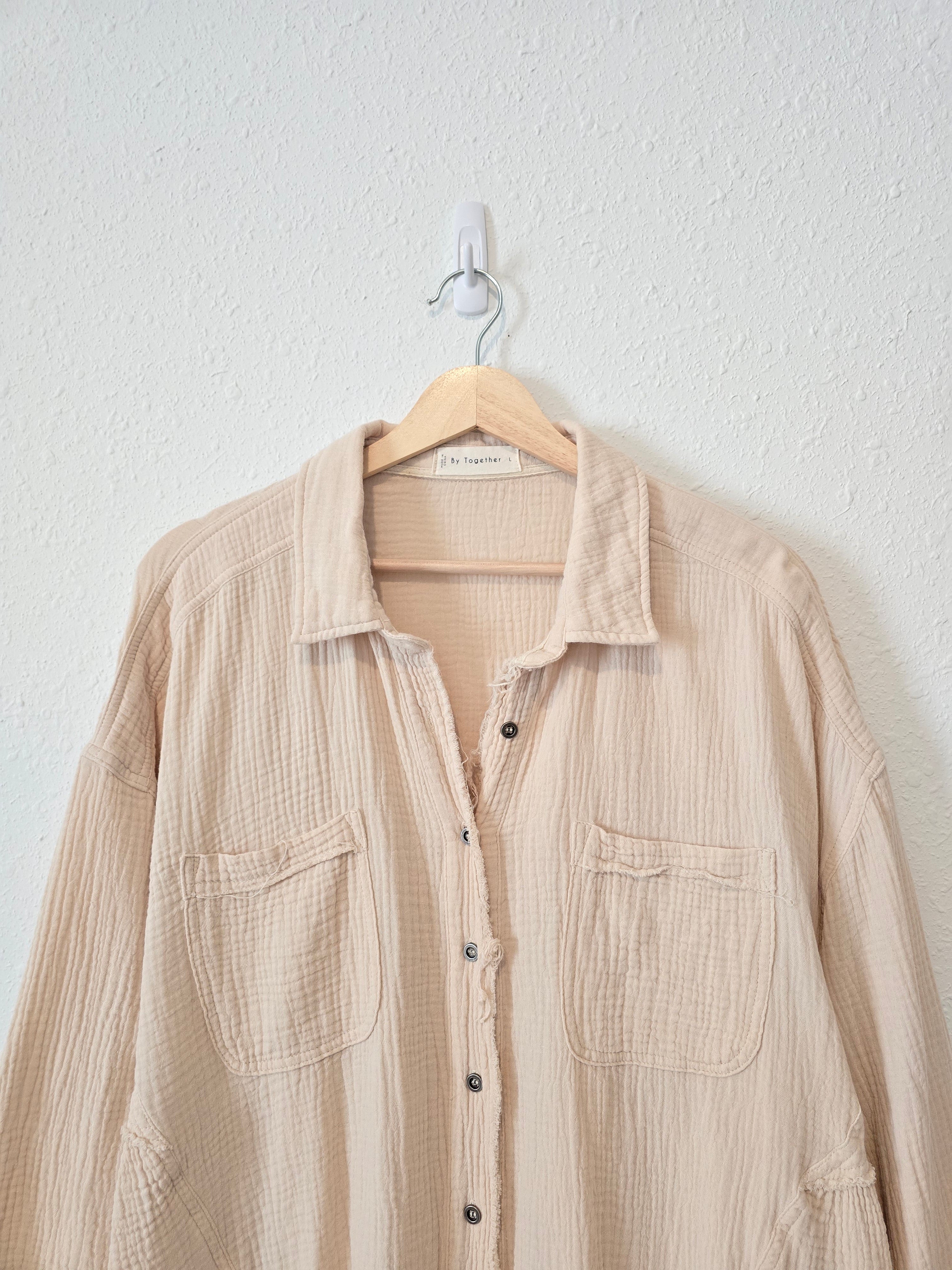 By Together Gauze Button Up (L)