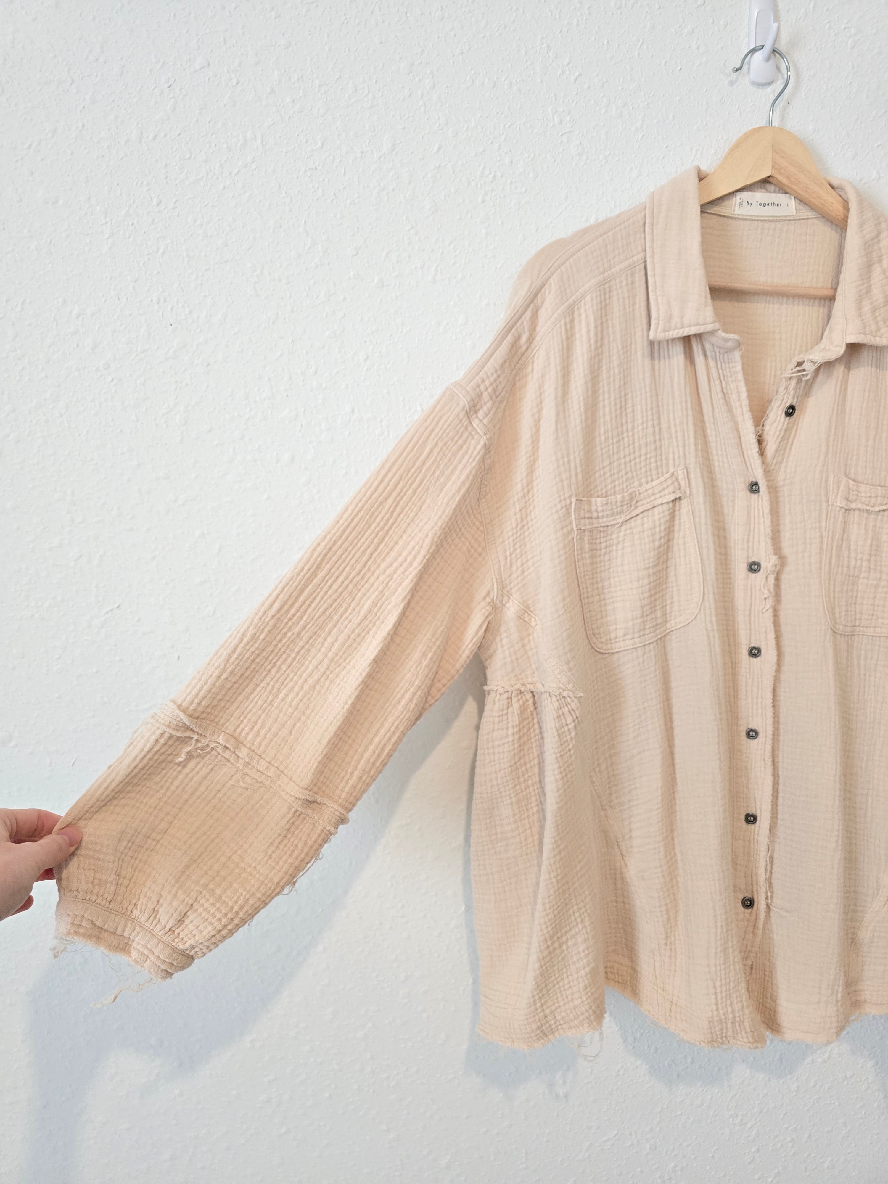 By Together Gauze Button Up (L)