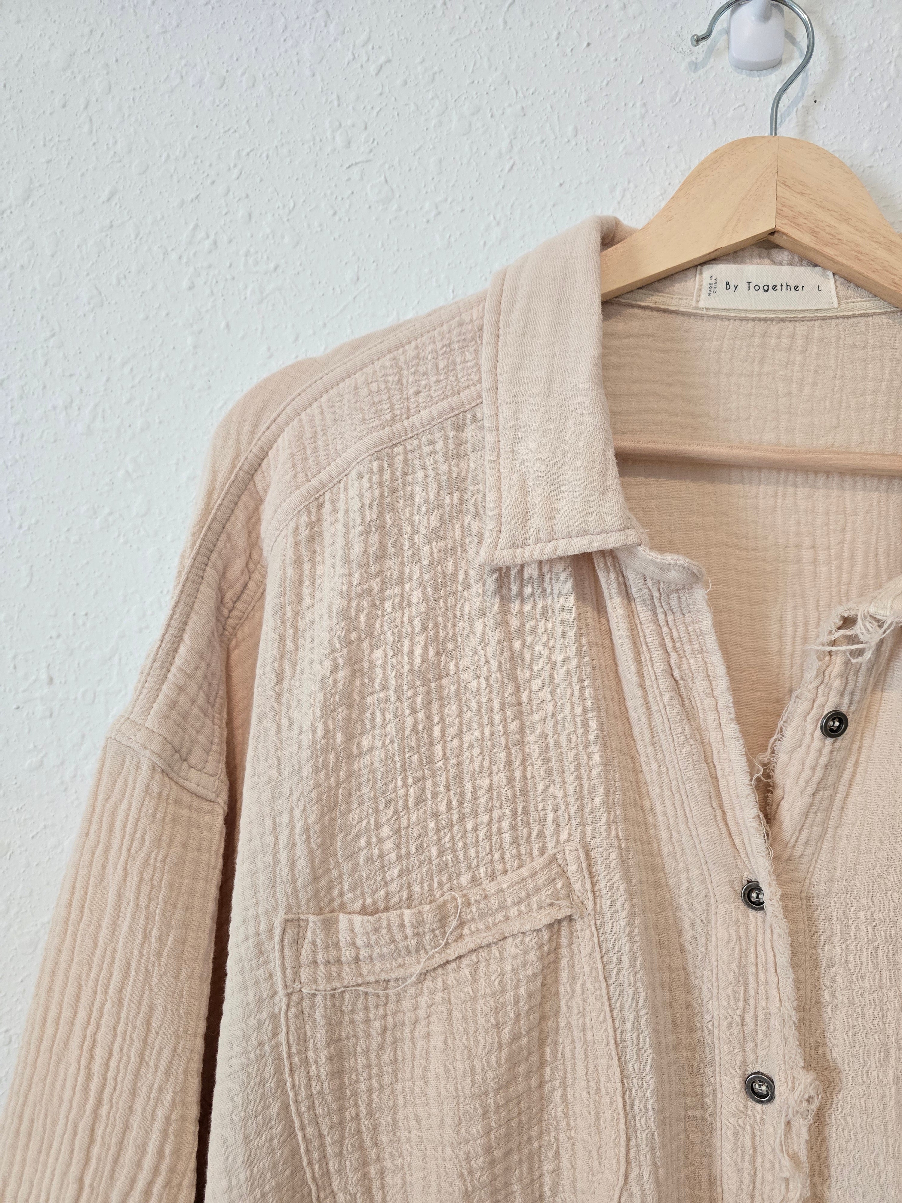 By Together Gauze Button Up (L)