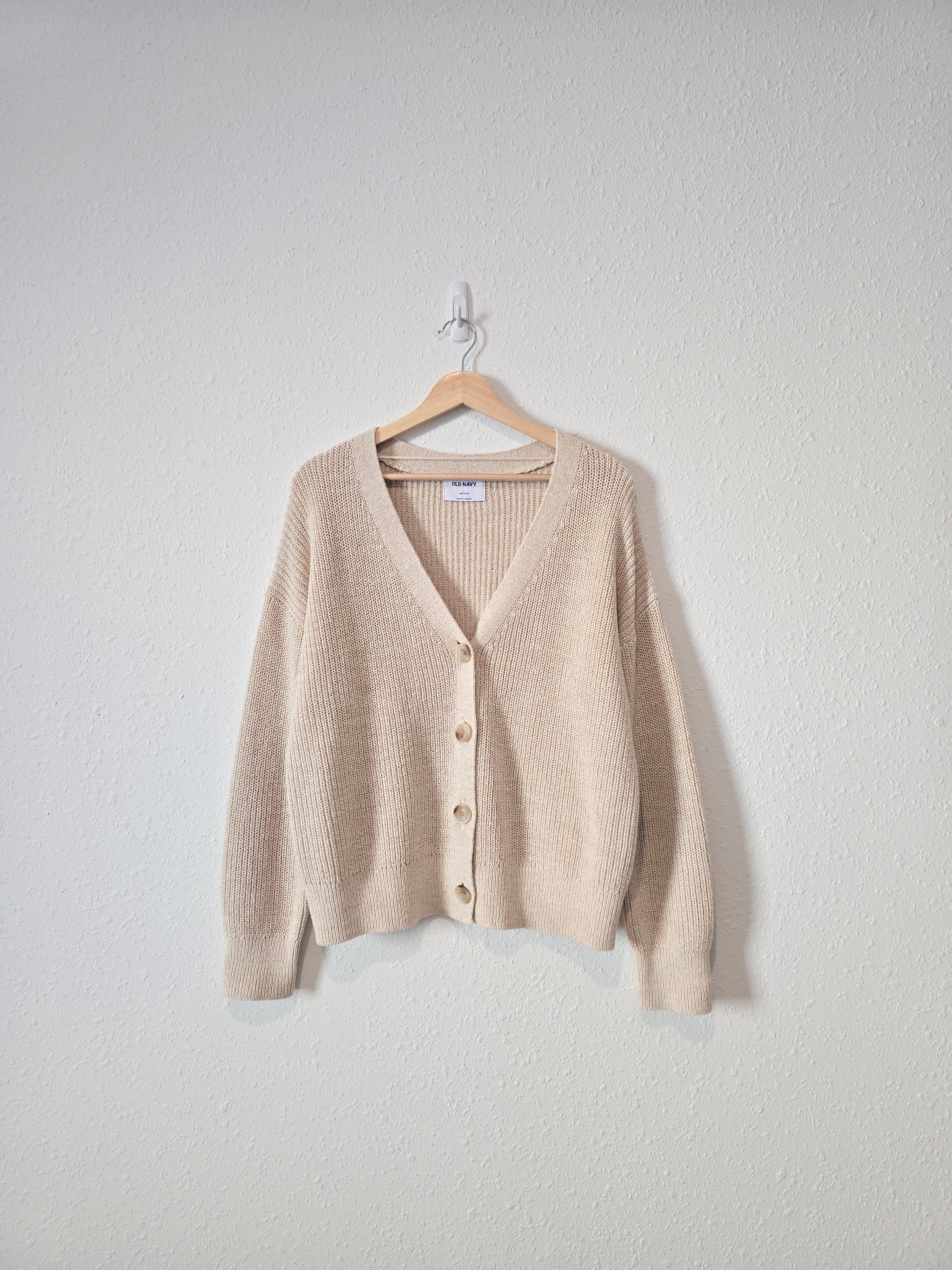 Oat Cotton Linen Sweater (L)