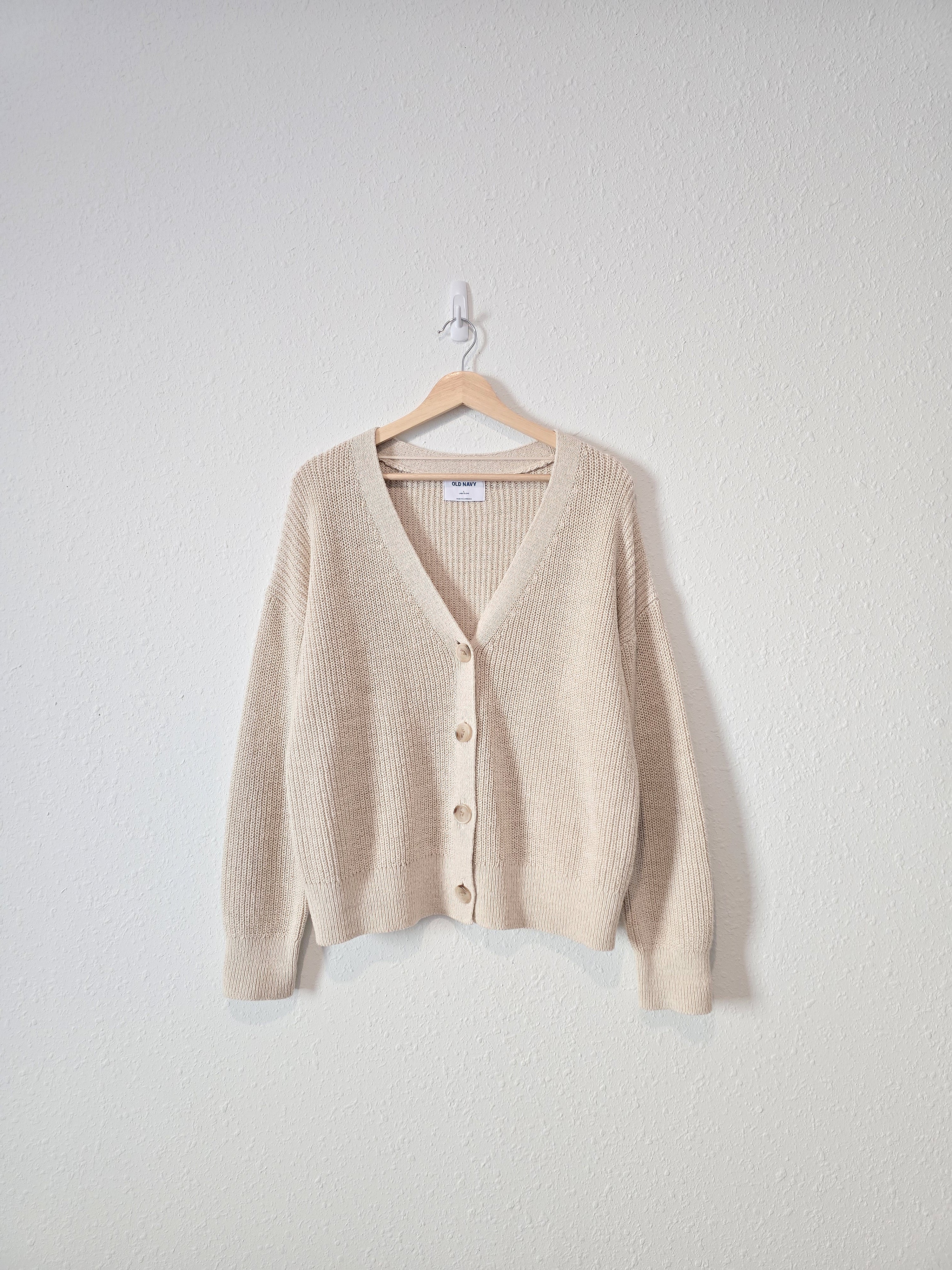 Oat Cotton Linen Sweater (L)