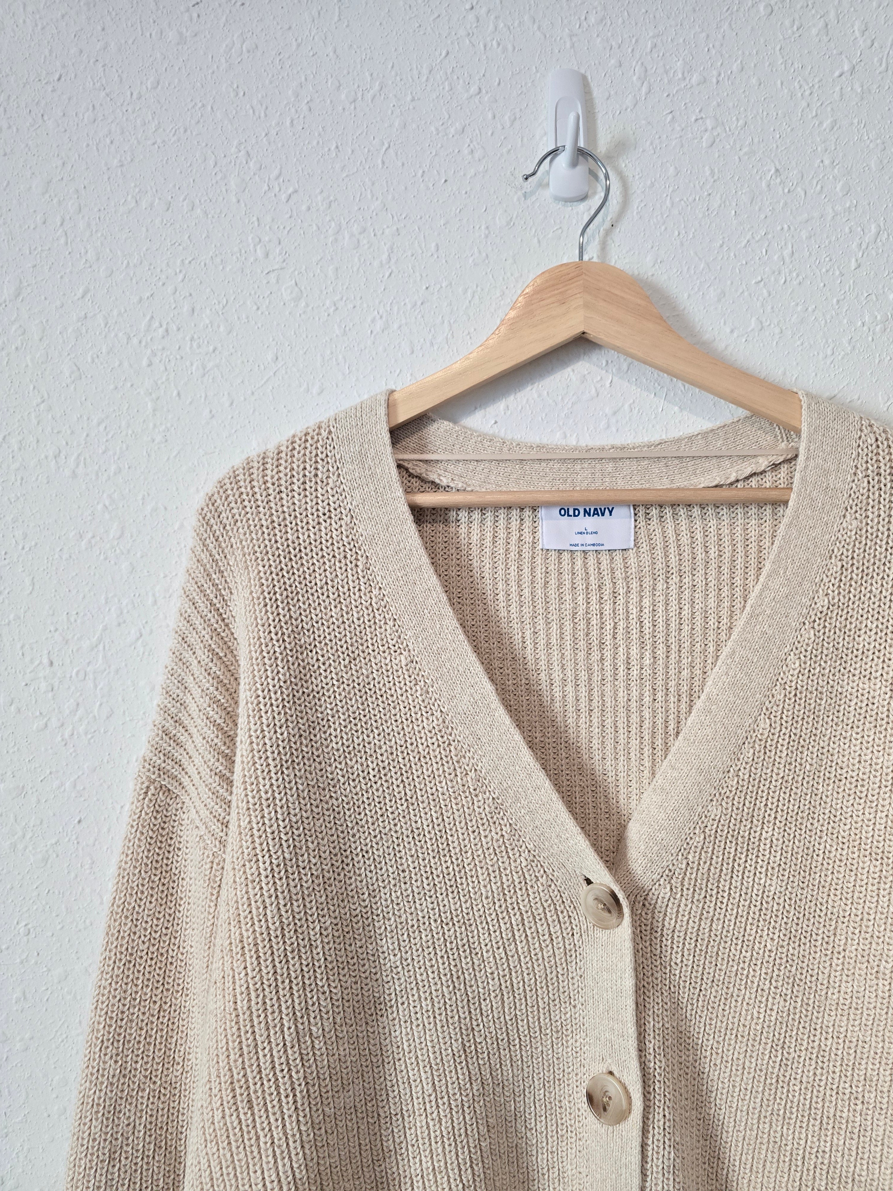 Oat Cotton Linen Sweater (L)