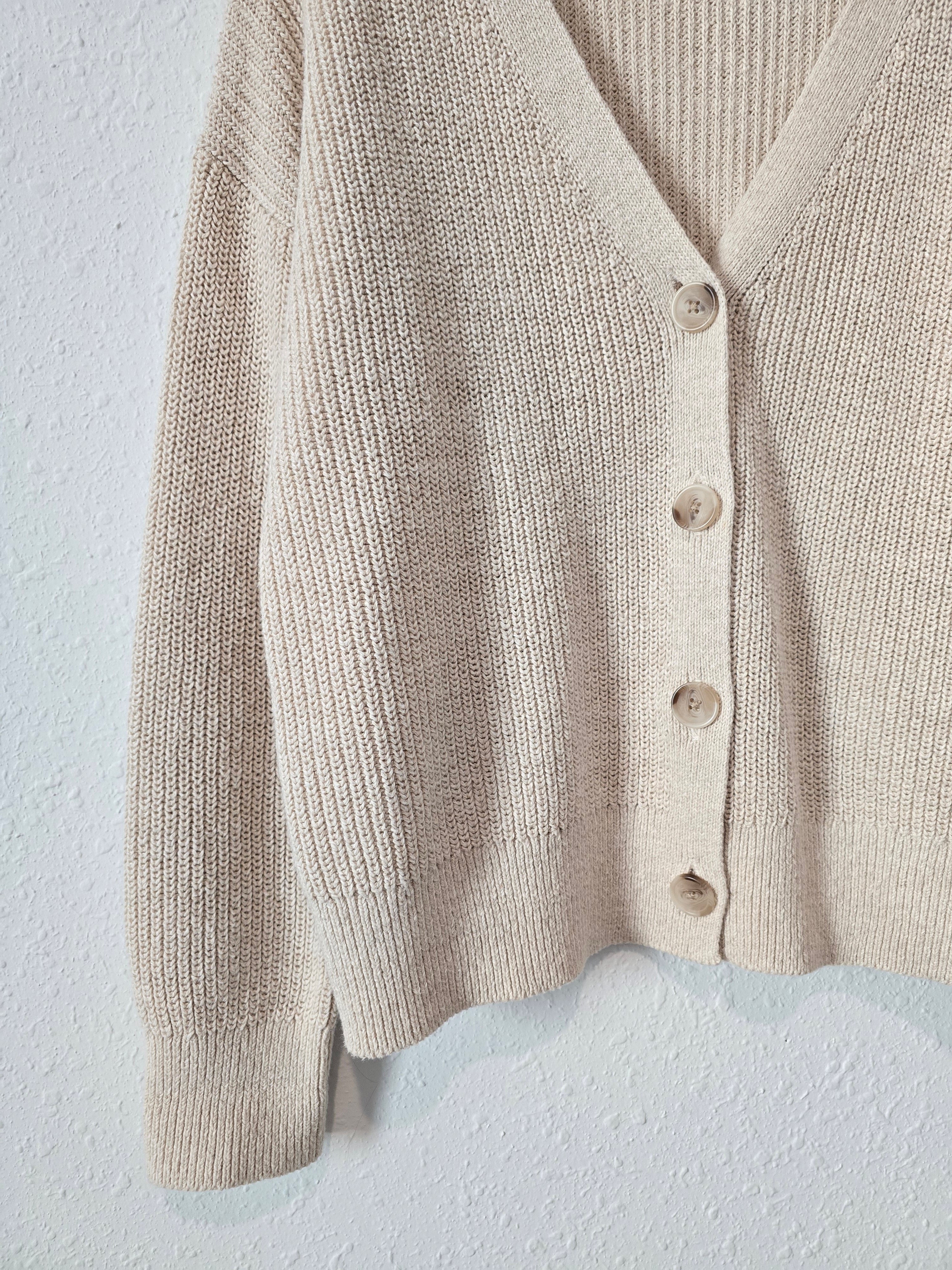 Oat Cotton Linen Sweater (L)