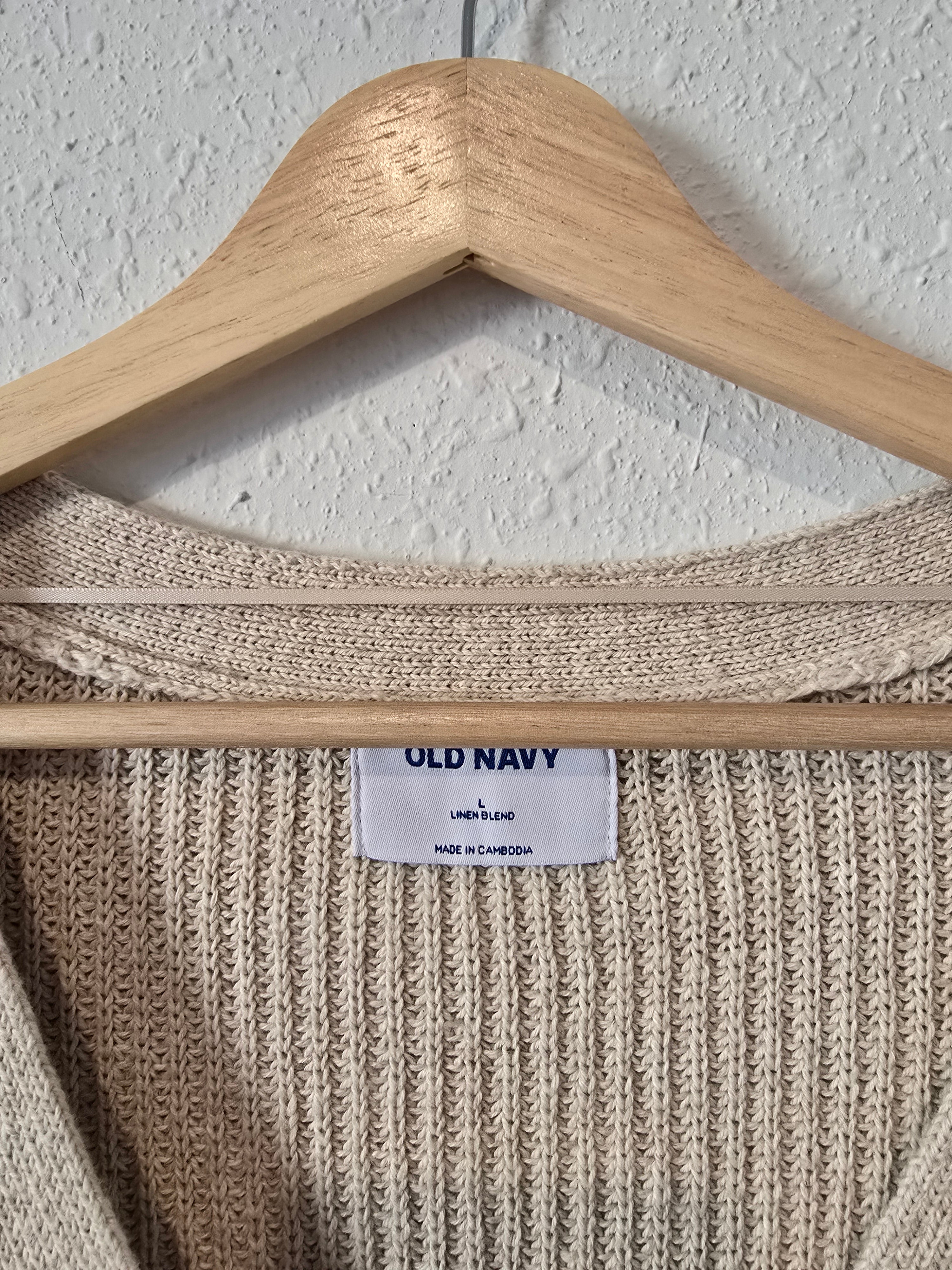 Oat Cotton Linen Sweater (L)